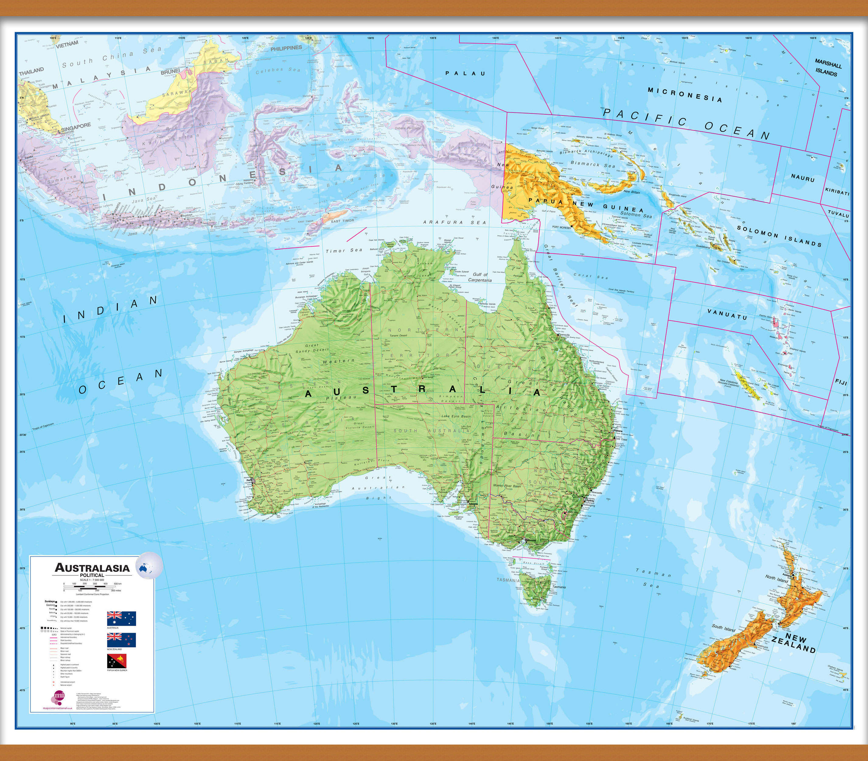 CT00017_L_CWDHB - Australasia Wall Map Political
