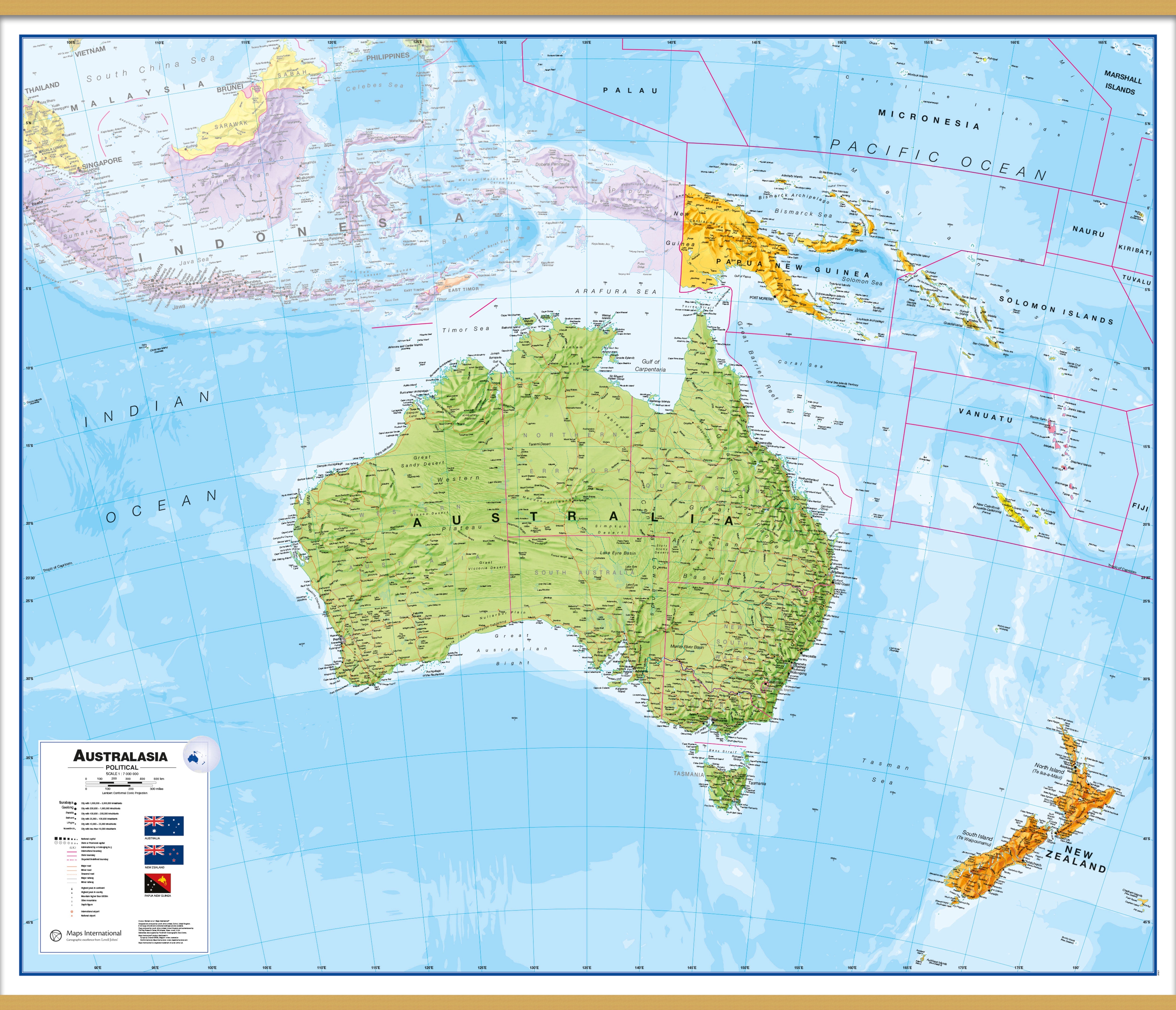 CT00017_H_LWDHB - Australasia Wall Map Political