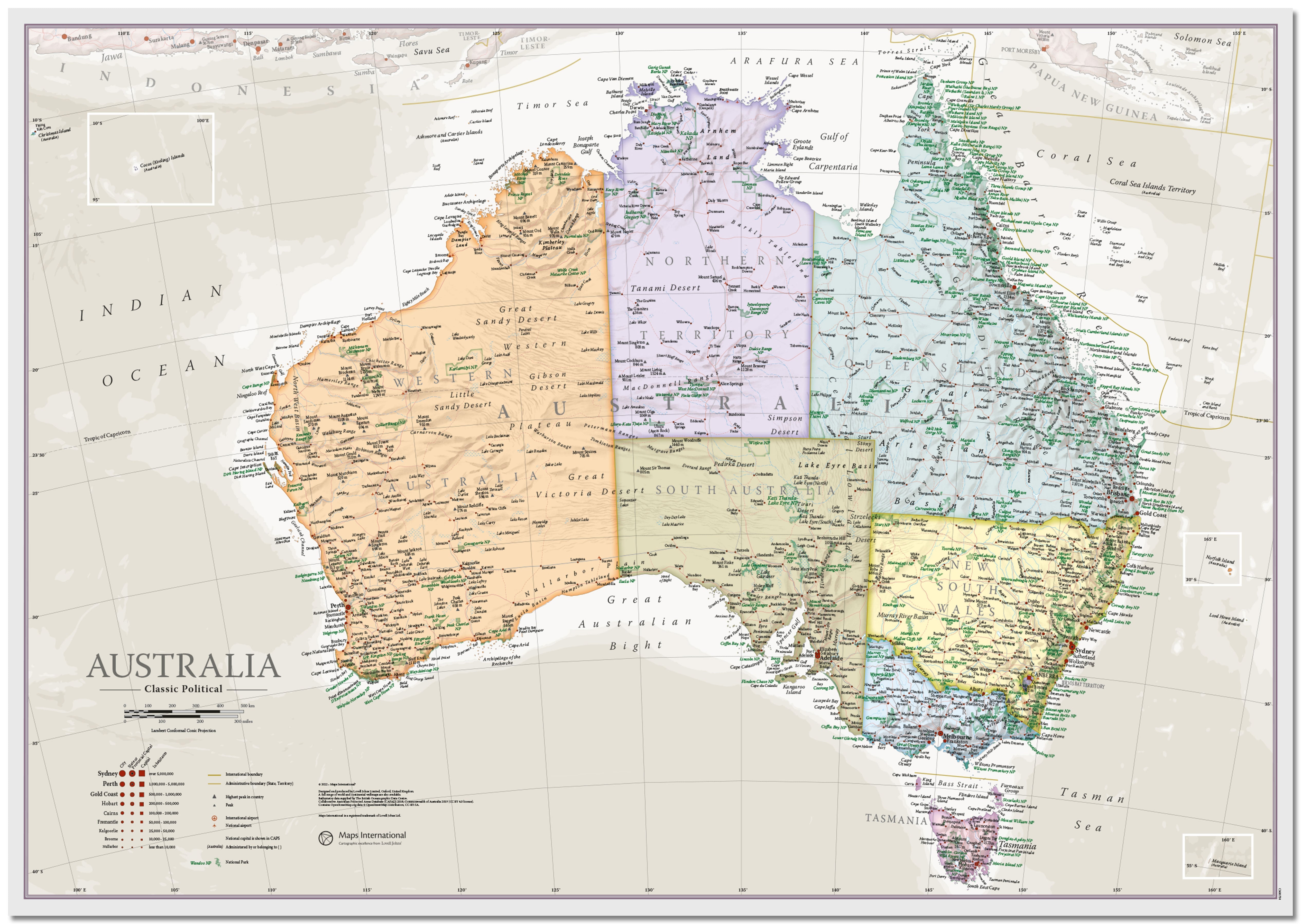 CM01750_L_LMBRD - Australia Classic Wall Map