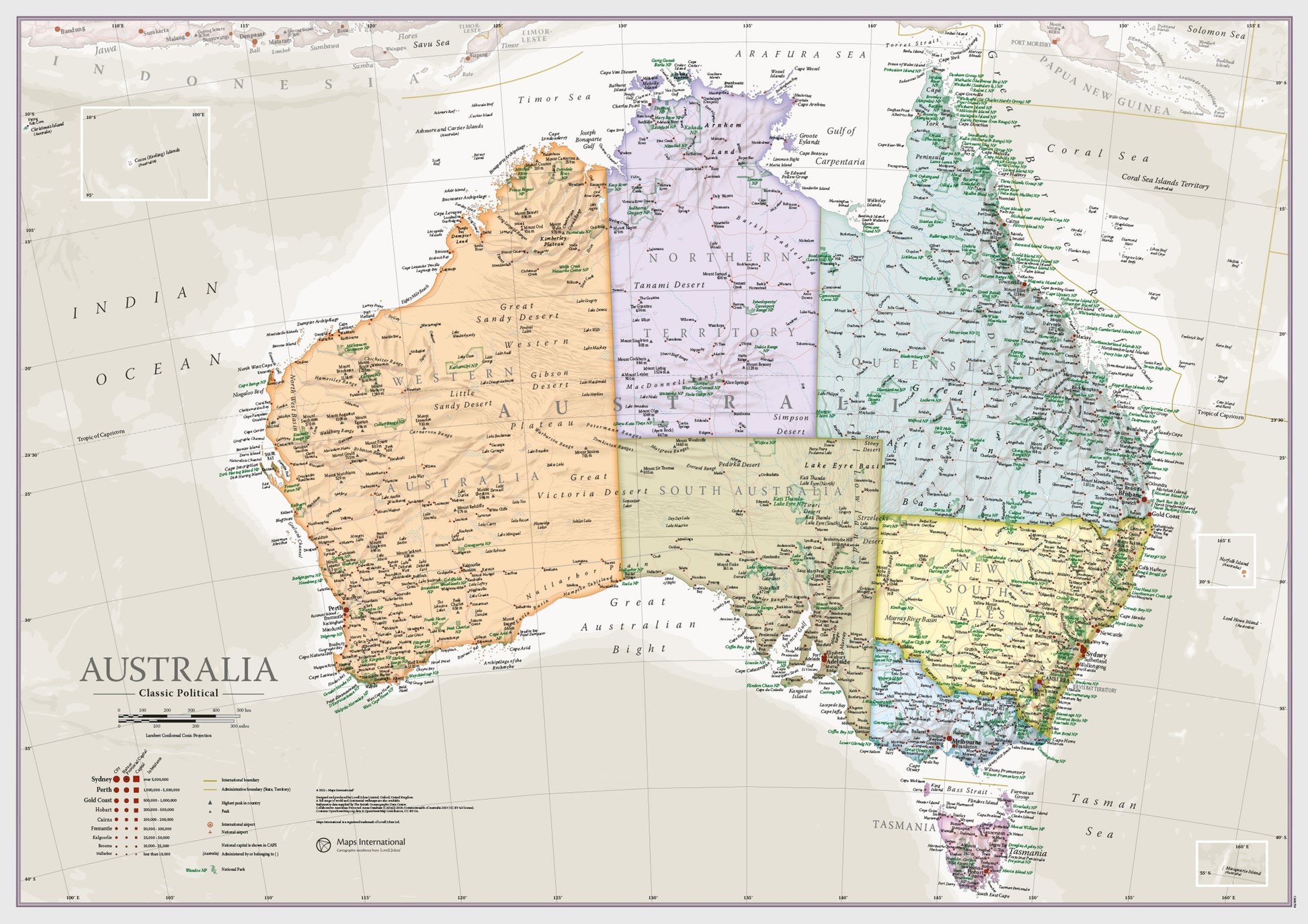 CM01750_S_PAPER - Australia Classic Wall Map