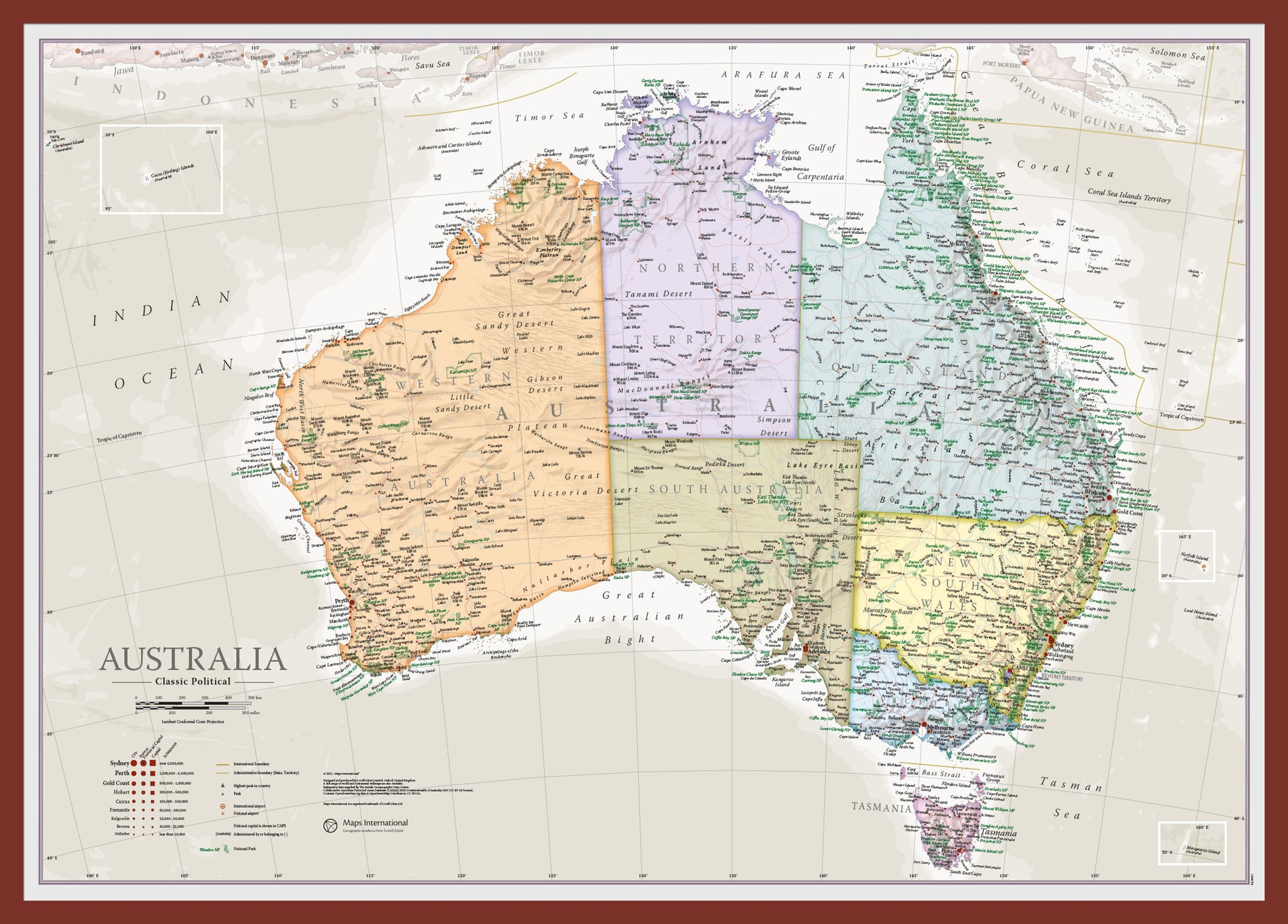 CM01750_S_PINOK - Australia Classic Wall Map