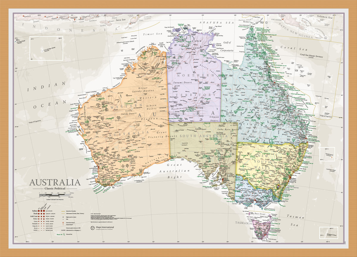 CM01750_S_WDOAK - Australia Classic Wall Map