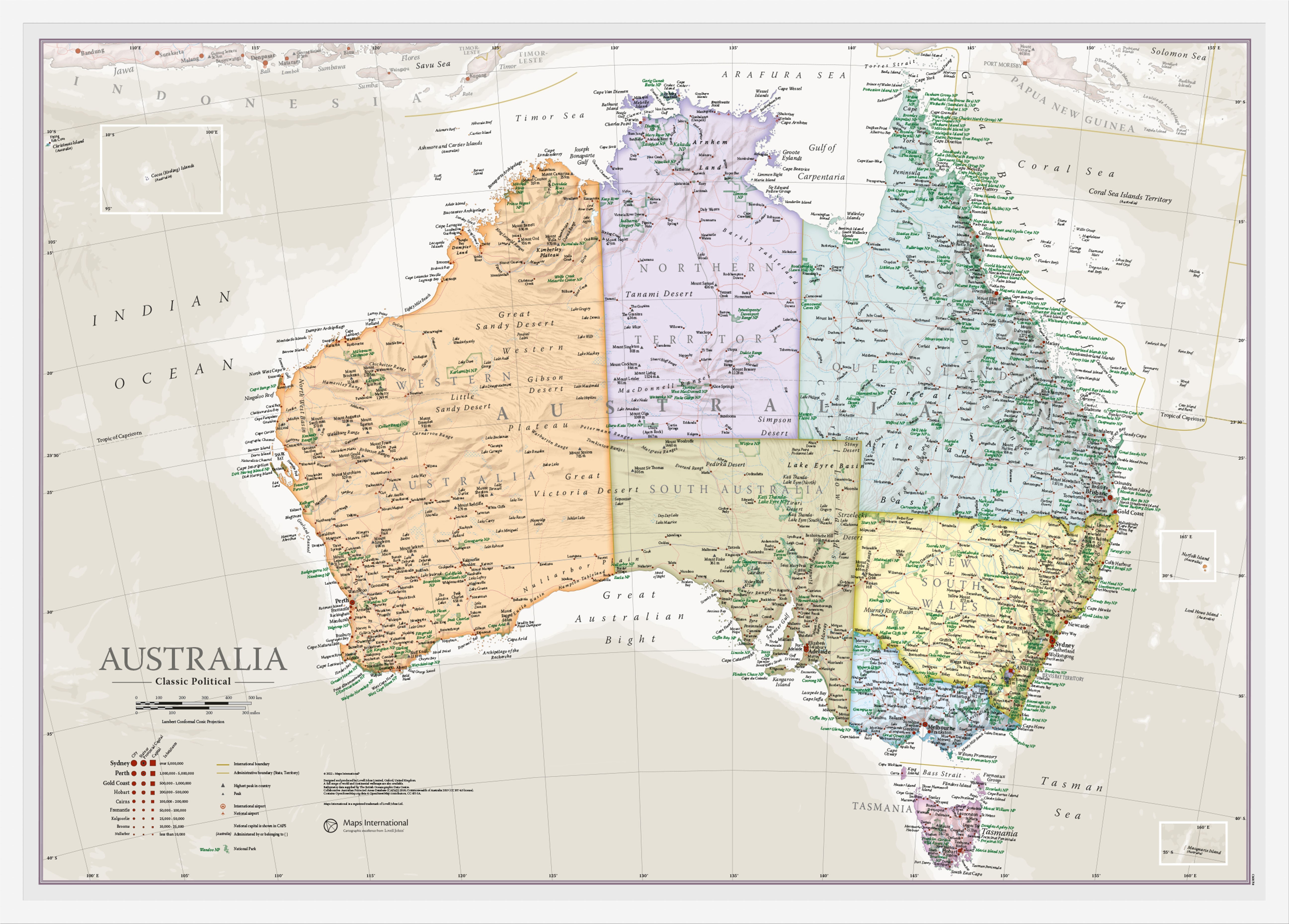 CM01750_S_WDWHI - Australia Classic Wall Map
