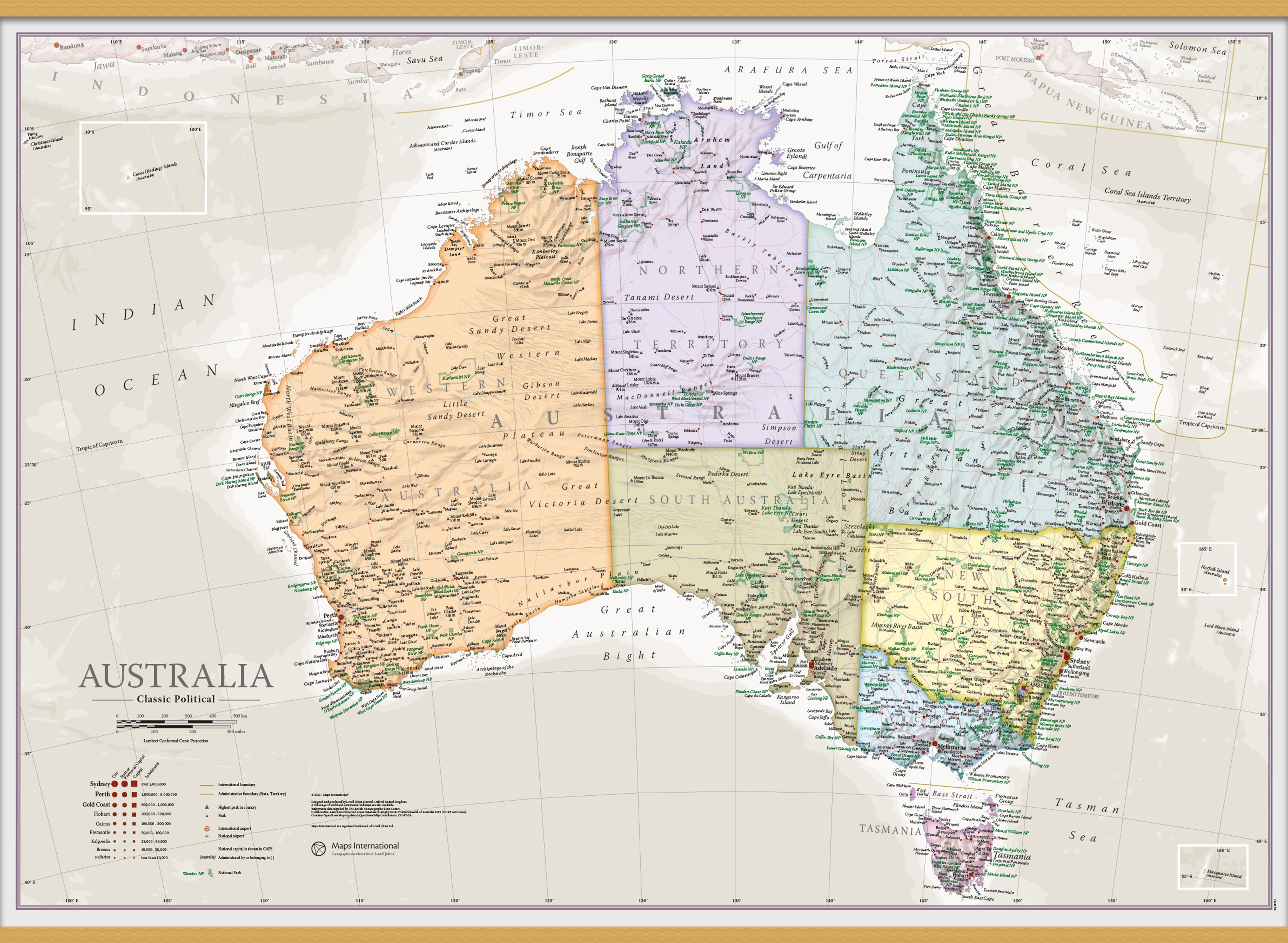 CM01750_S_LWDHB - Australia Classic Wall Map