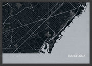 LS01558_S_WDBLA - Barcelona City Street Map Print Charcoal