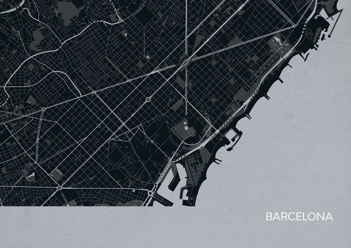 LS01558_4_MATTP Barcelona City Street Map Print