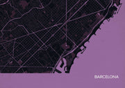 LS01559_4_MATTP - Barcelona City Street Map Print Mauve