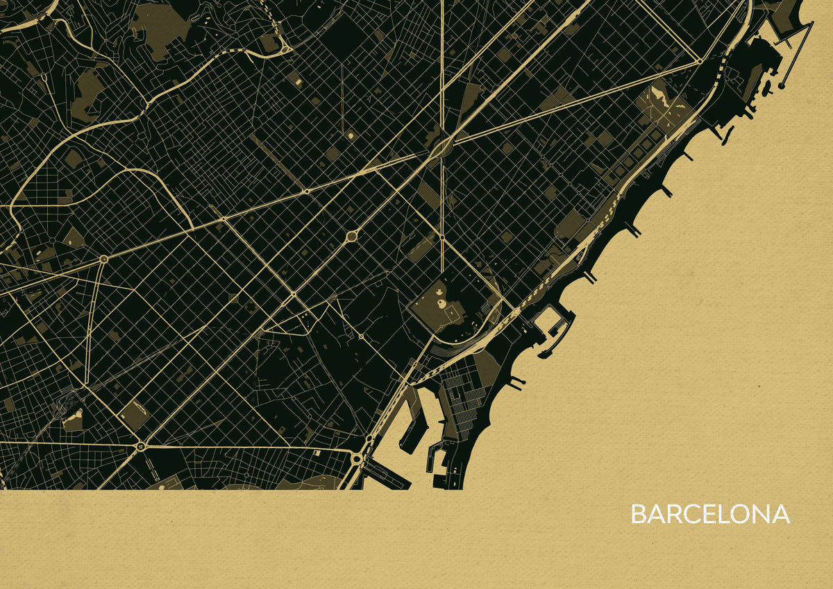 LS01568_4_MATTP Barcelona City Street Map Print Straw