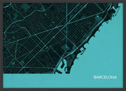 LS01569_4_WDBLA - Barcelona City Street Map Print Turquoise