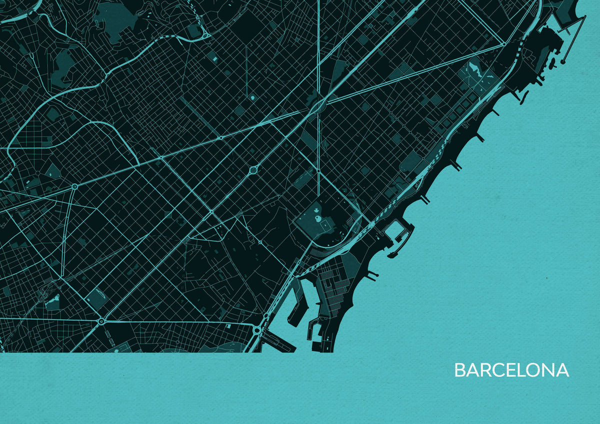 LS01569_4_MATTP Barcelona City Street Map Print