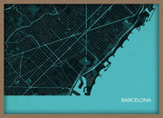 LS01569_3_WDOAK - Barcelona City Street Map Print Turquoise