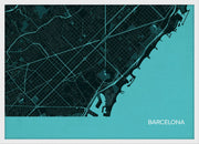 LS01569_3_WDWHI - Barcelona City Street Map Print Turquoise