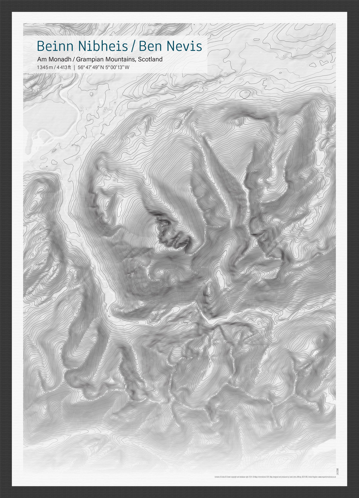 UK01747_3_WDBLA - A3 Ben Nevis Topographic Contour Map Print