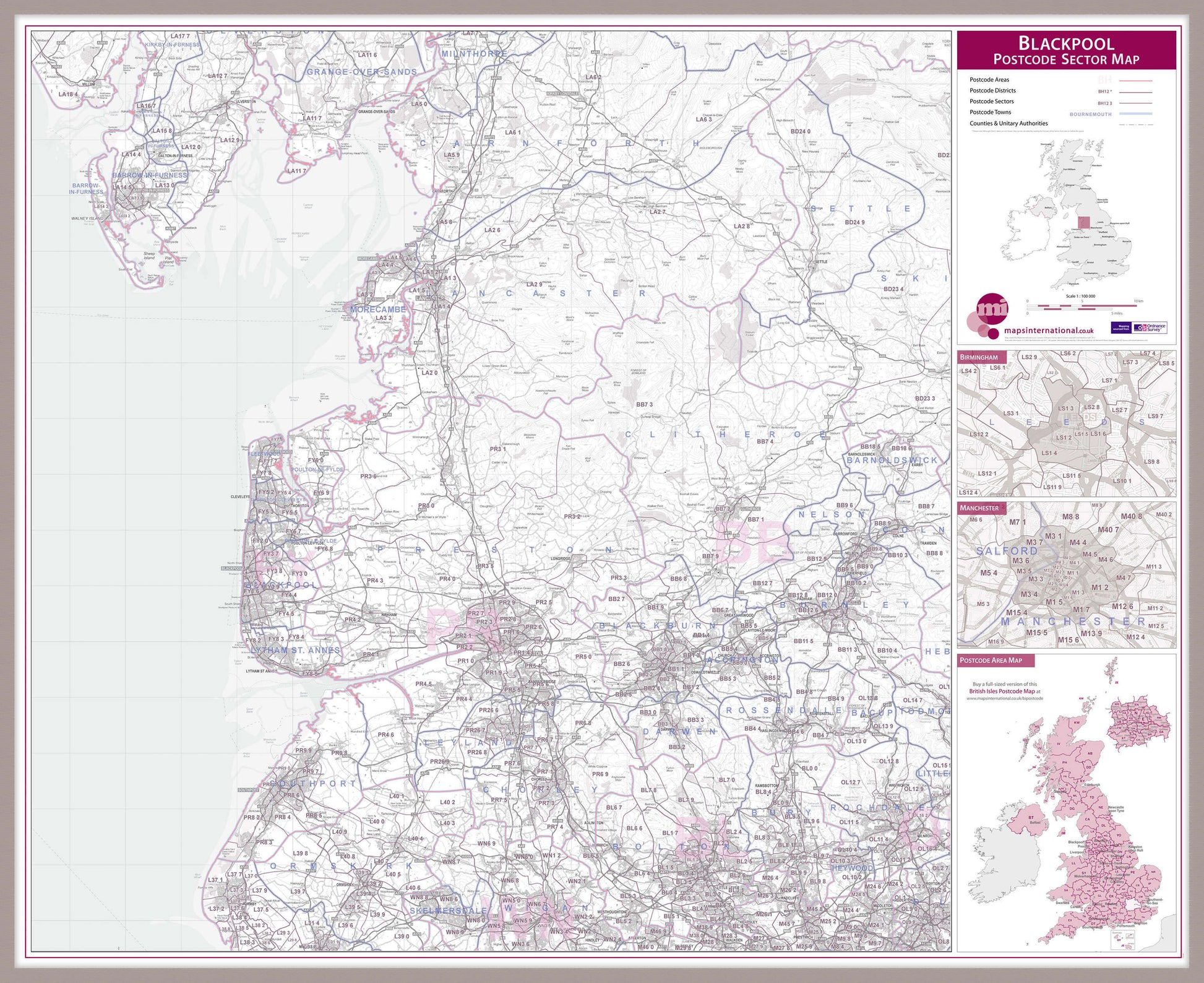 UK00762_L_MGFAL - Blackpool Postcode Sector Map