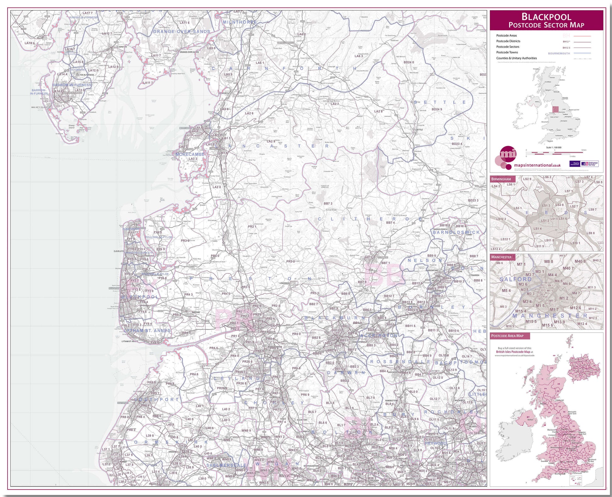 UK00762_L_LMBRD - Blackpool Postcode Sector Map