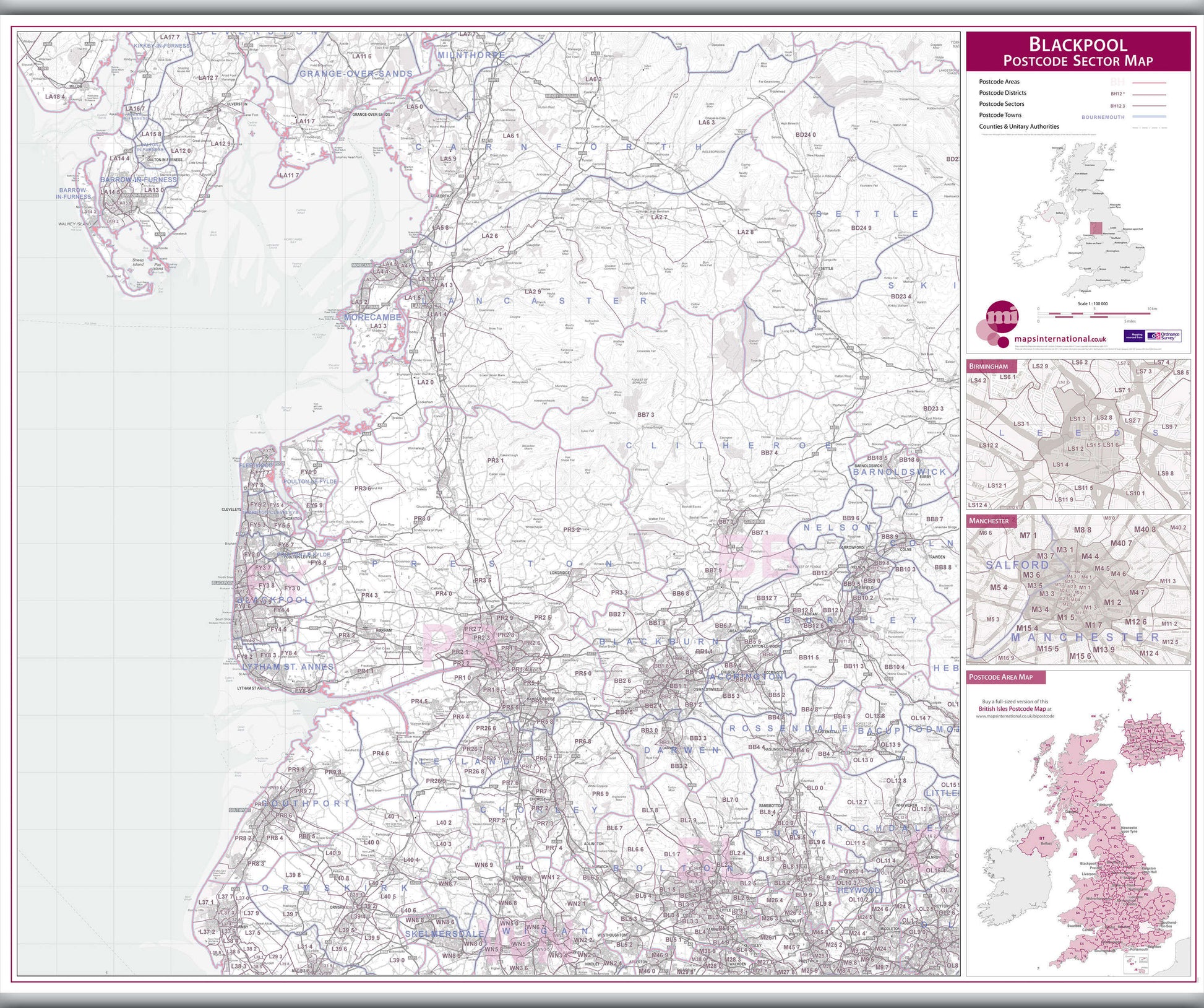 UK00762_L_LAMHB - Blackpool Postcode Sector Map