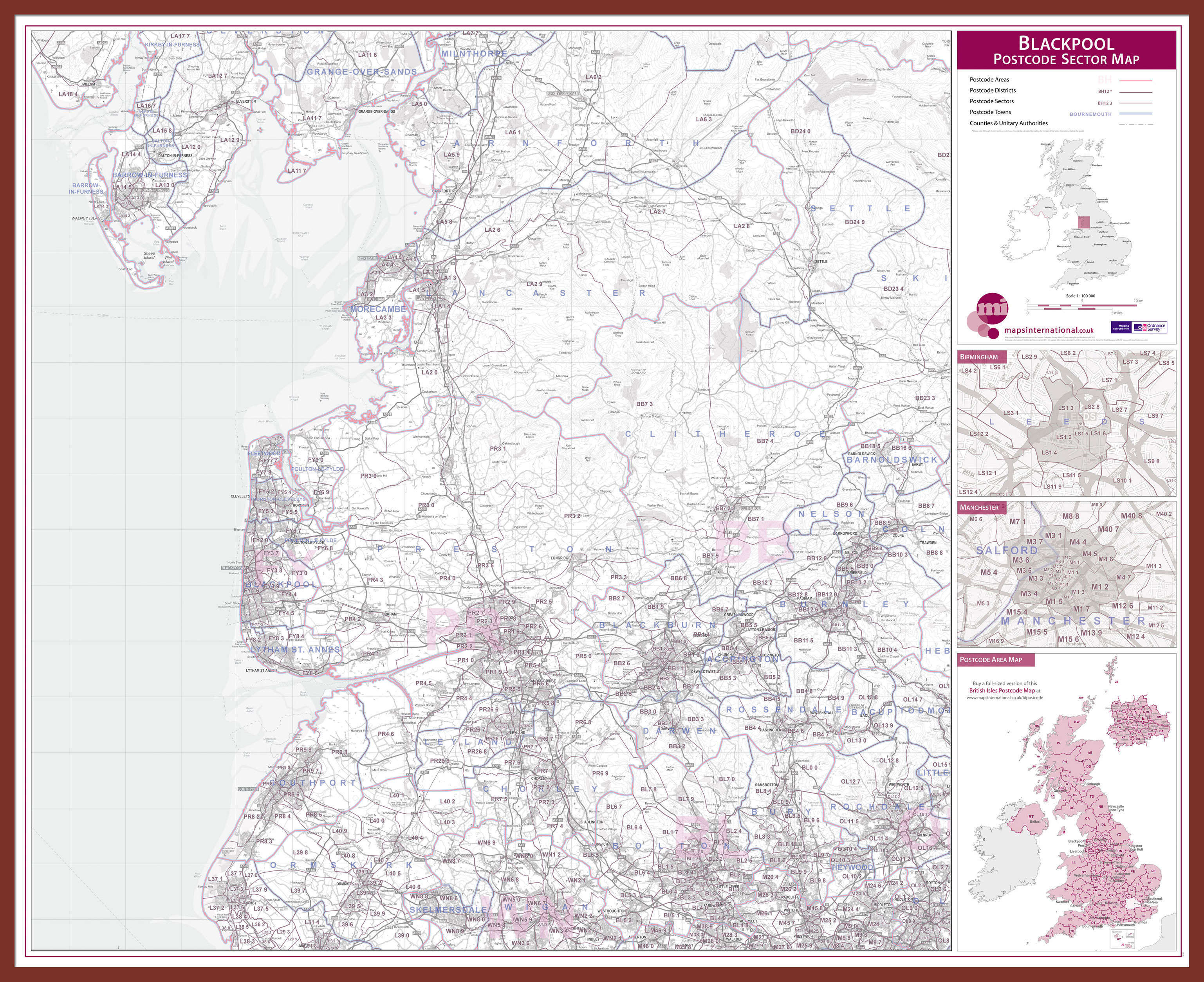 UK00762_L_LBDOK - Blackpool Postcode Sector Map
