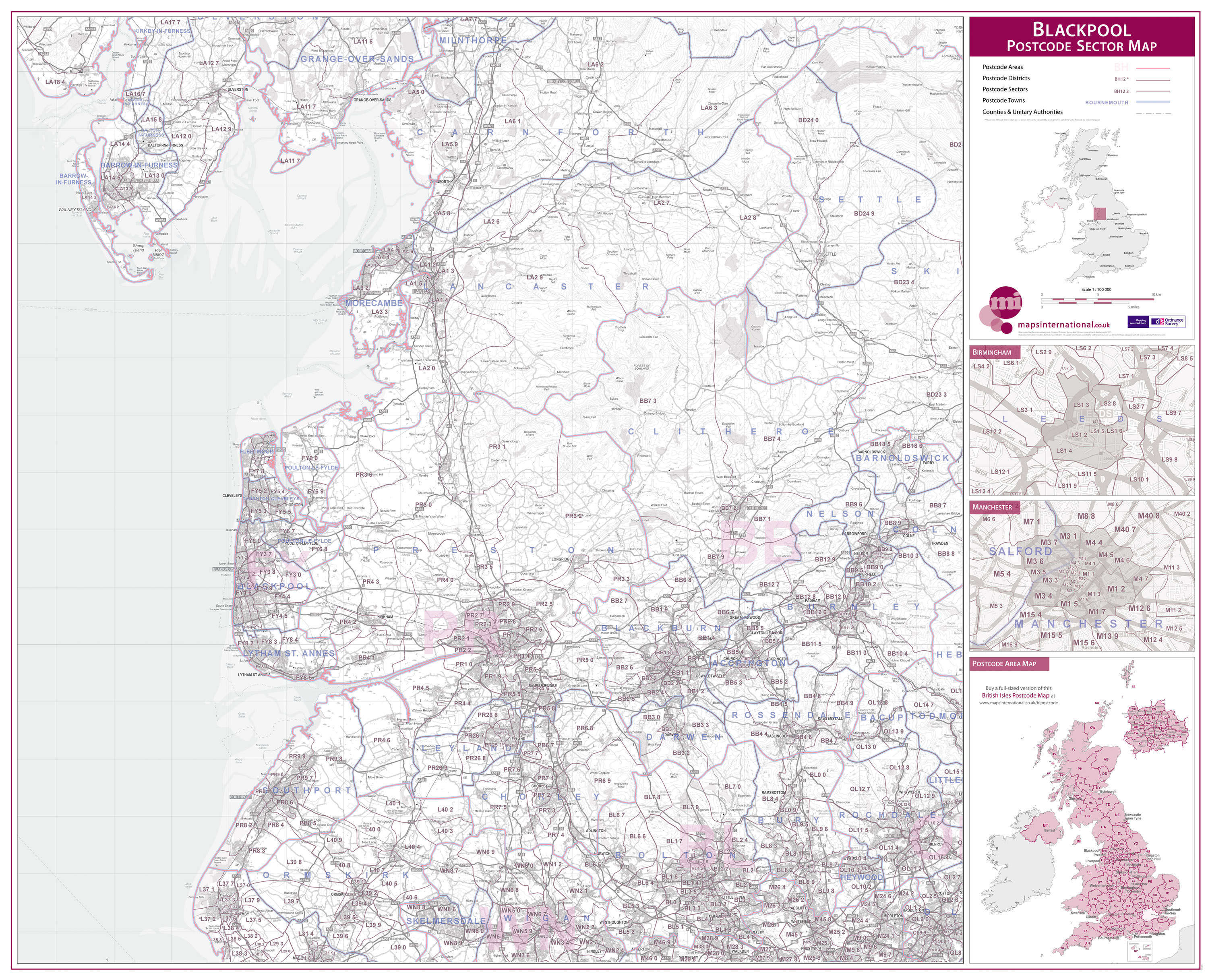 UK00762_L_LAMIN - Blackpool Postcode Sector Map