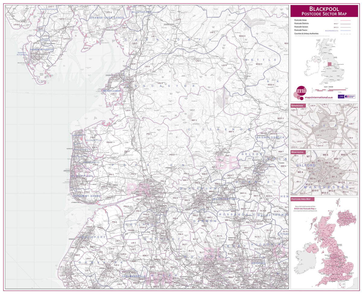UK00762_L_PAPER Blackpool Postcode Sector Map