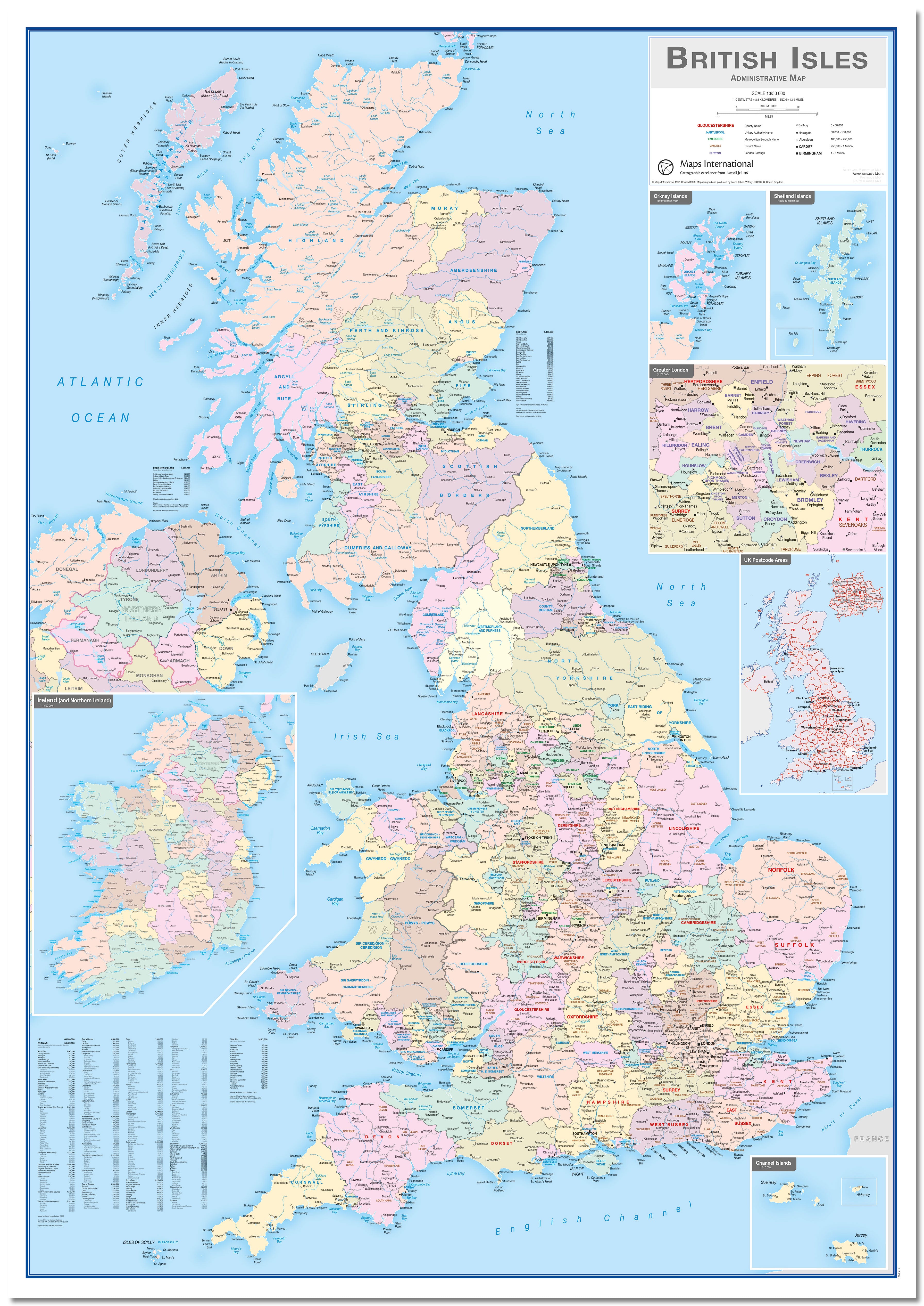 British Isles Administrative Map Board Board