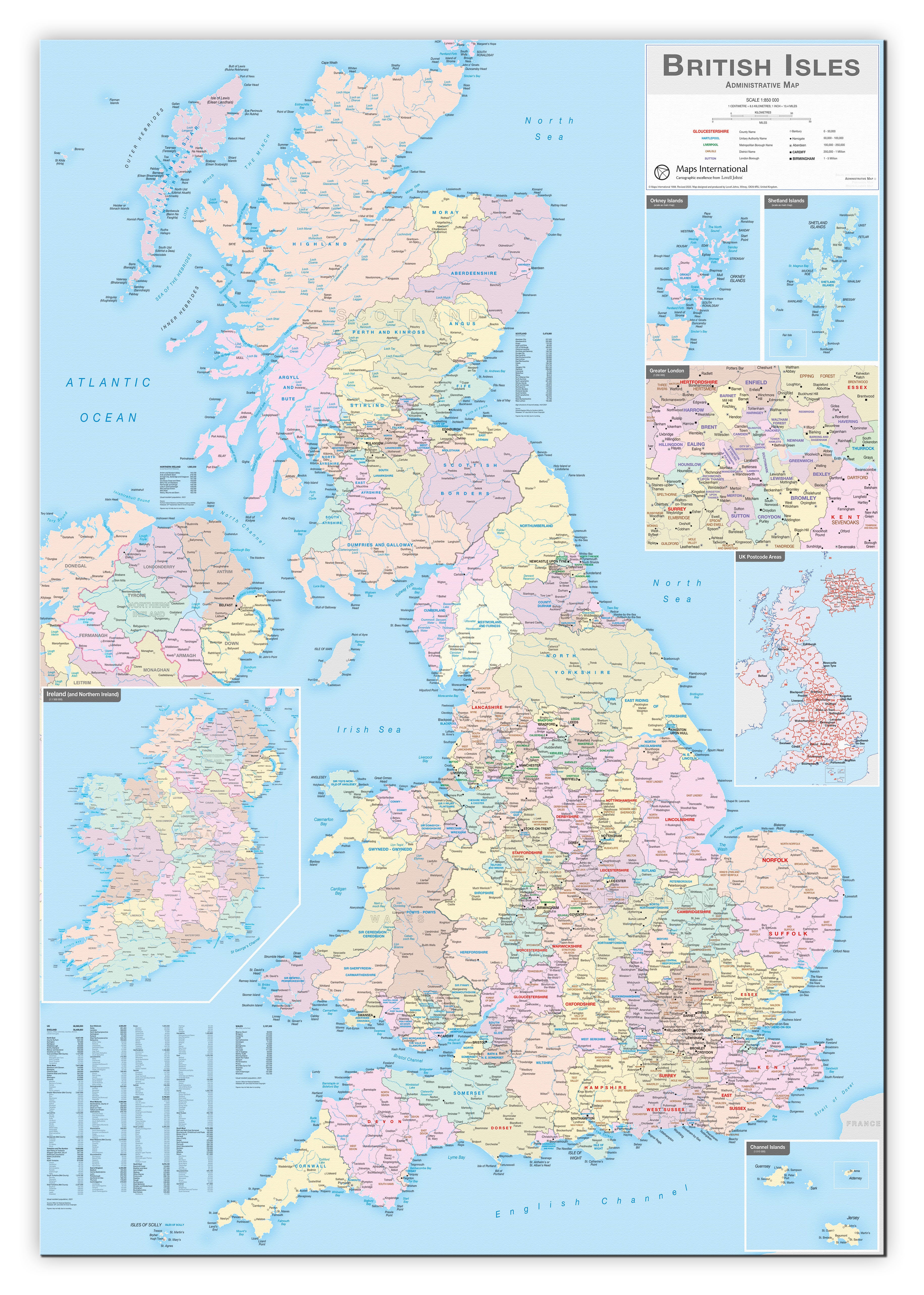 British Isles Administrative Map Canvas Canva