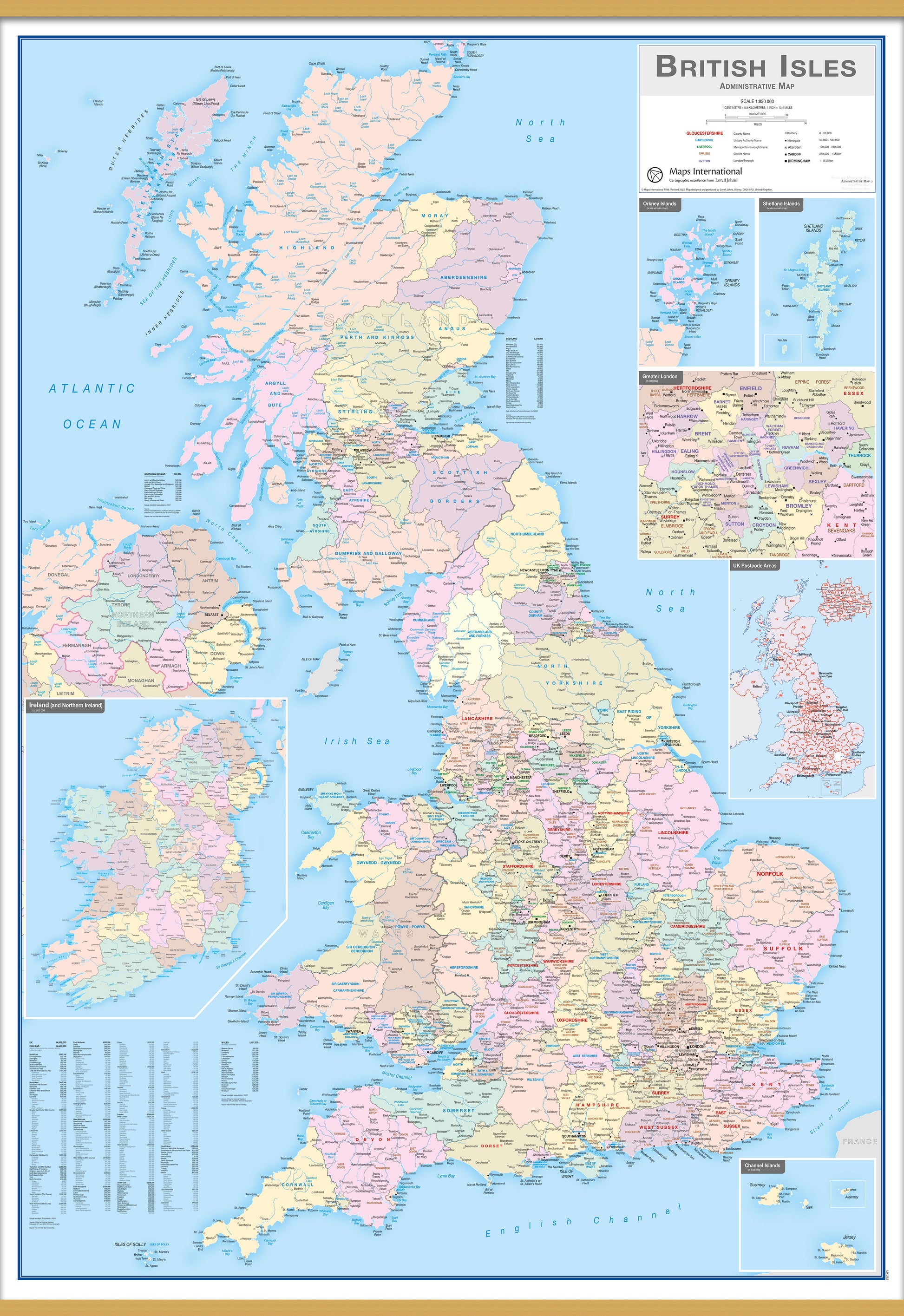 British Isles Administrative Map Wooden Bars Lwdhb