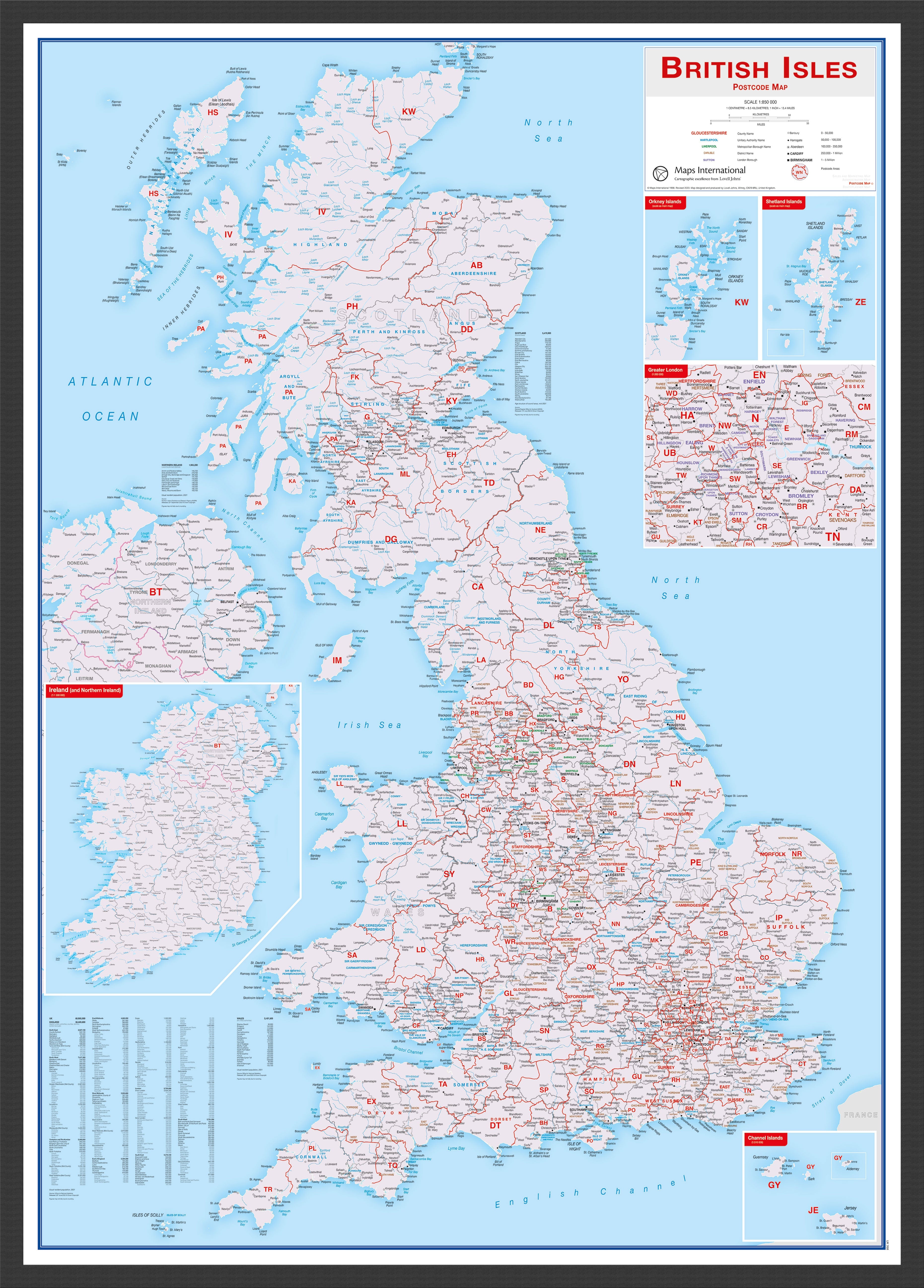 UK00264_L_WDBLA - British Isles Postcode Map