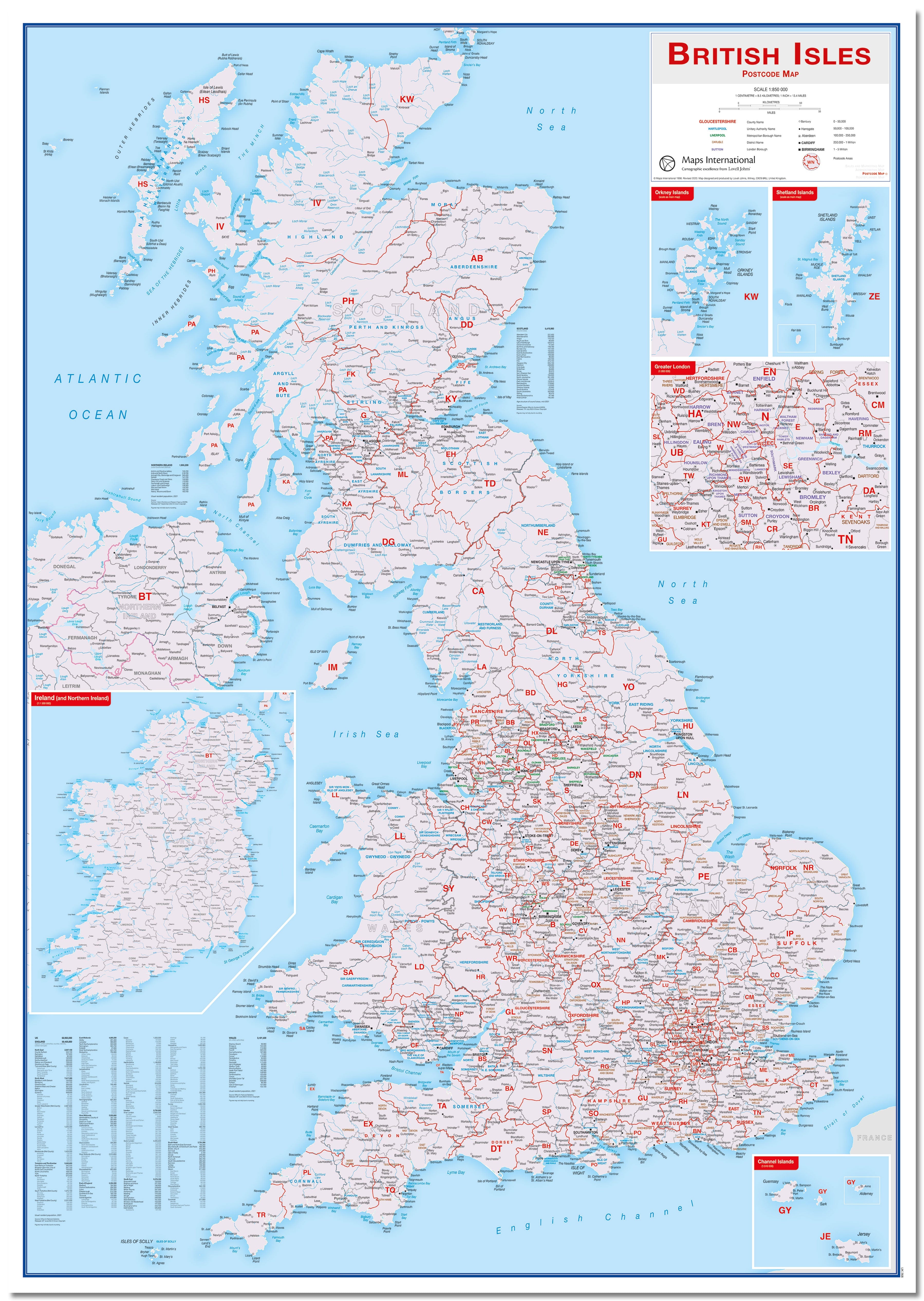 UK00264_L_LMBRD - British Isles Postcode Map