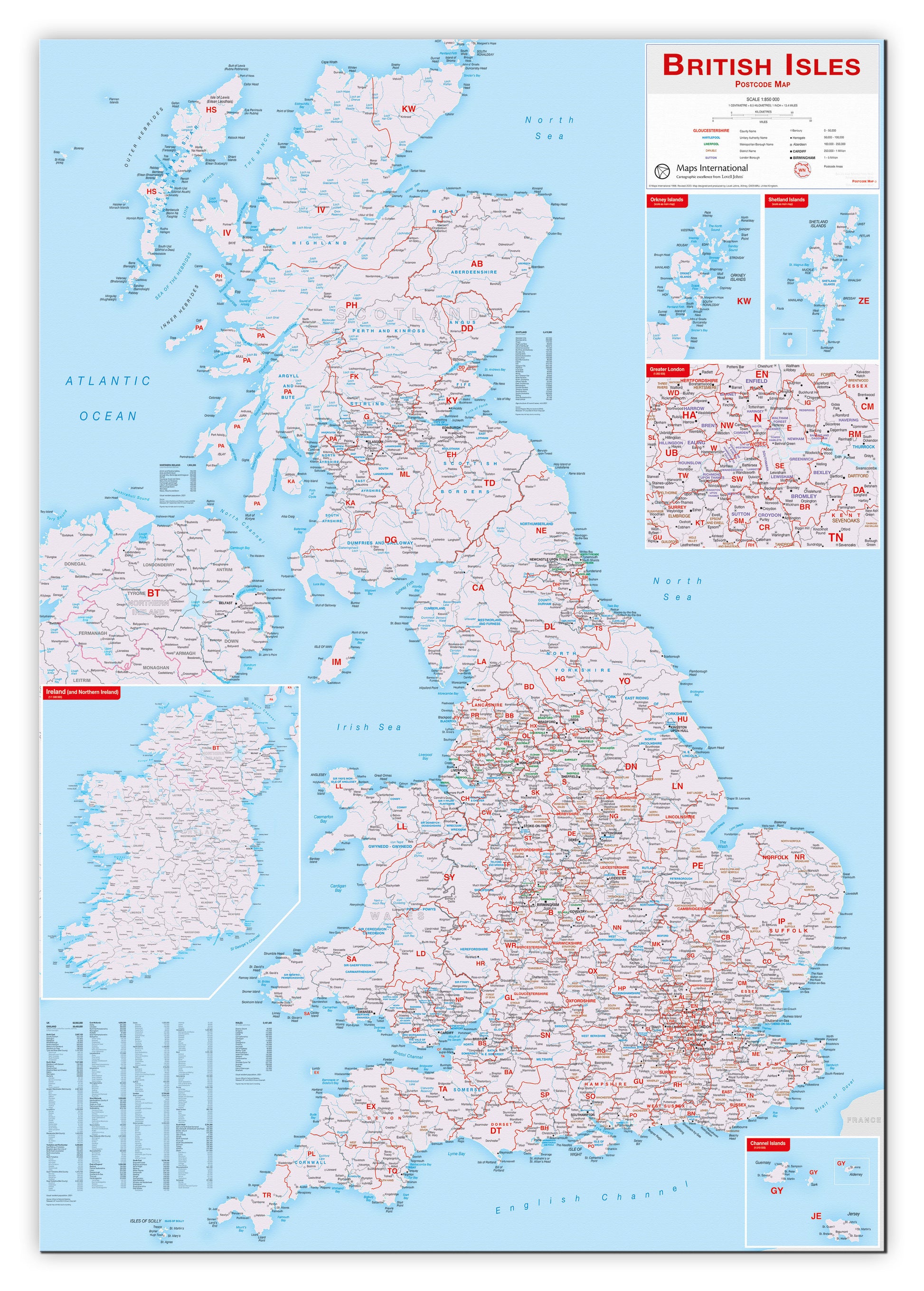 British Isles Postcode Map Canvas Canva