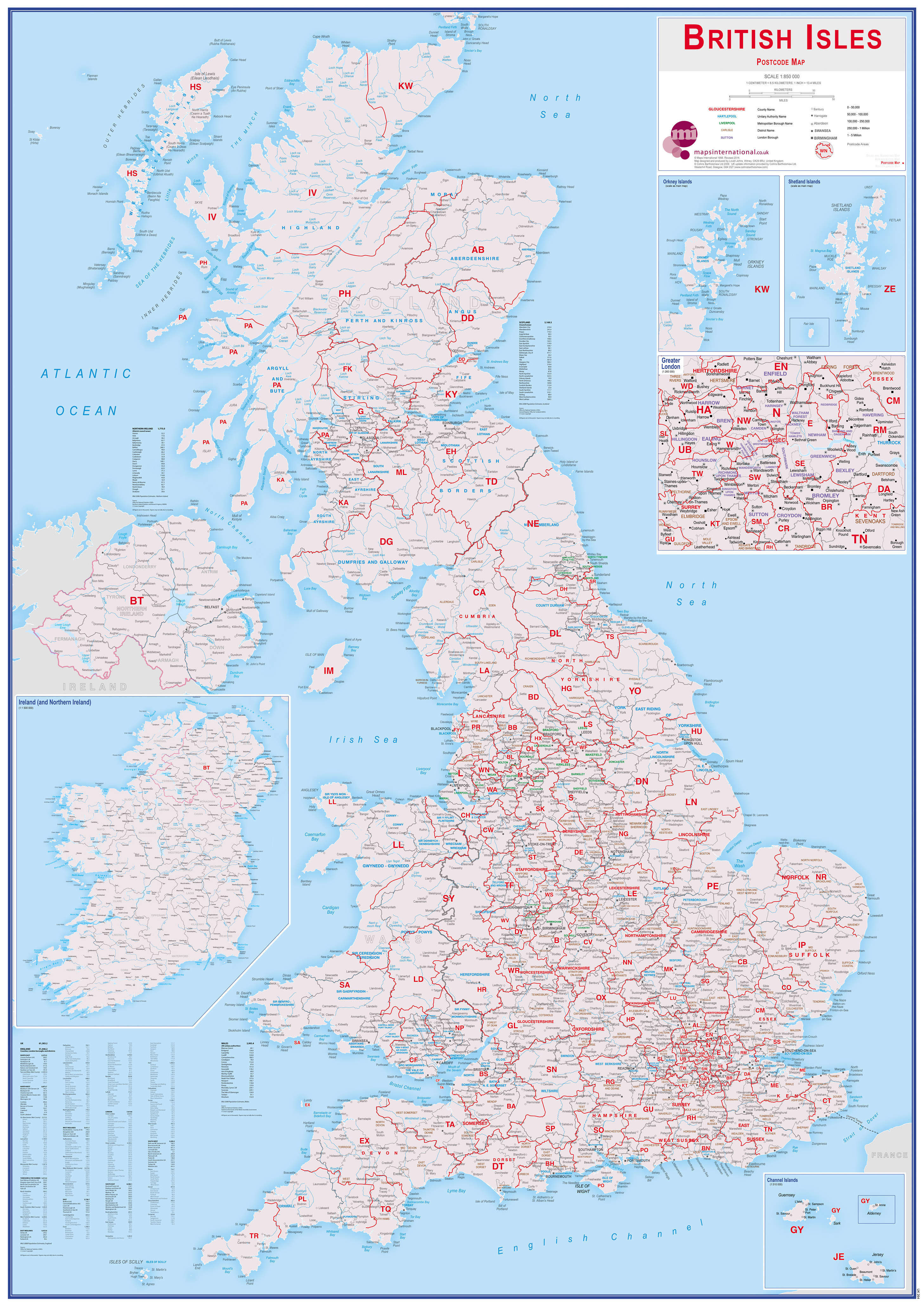 UK00264_H_CANRL - British Isles Postcode Map
