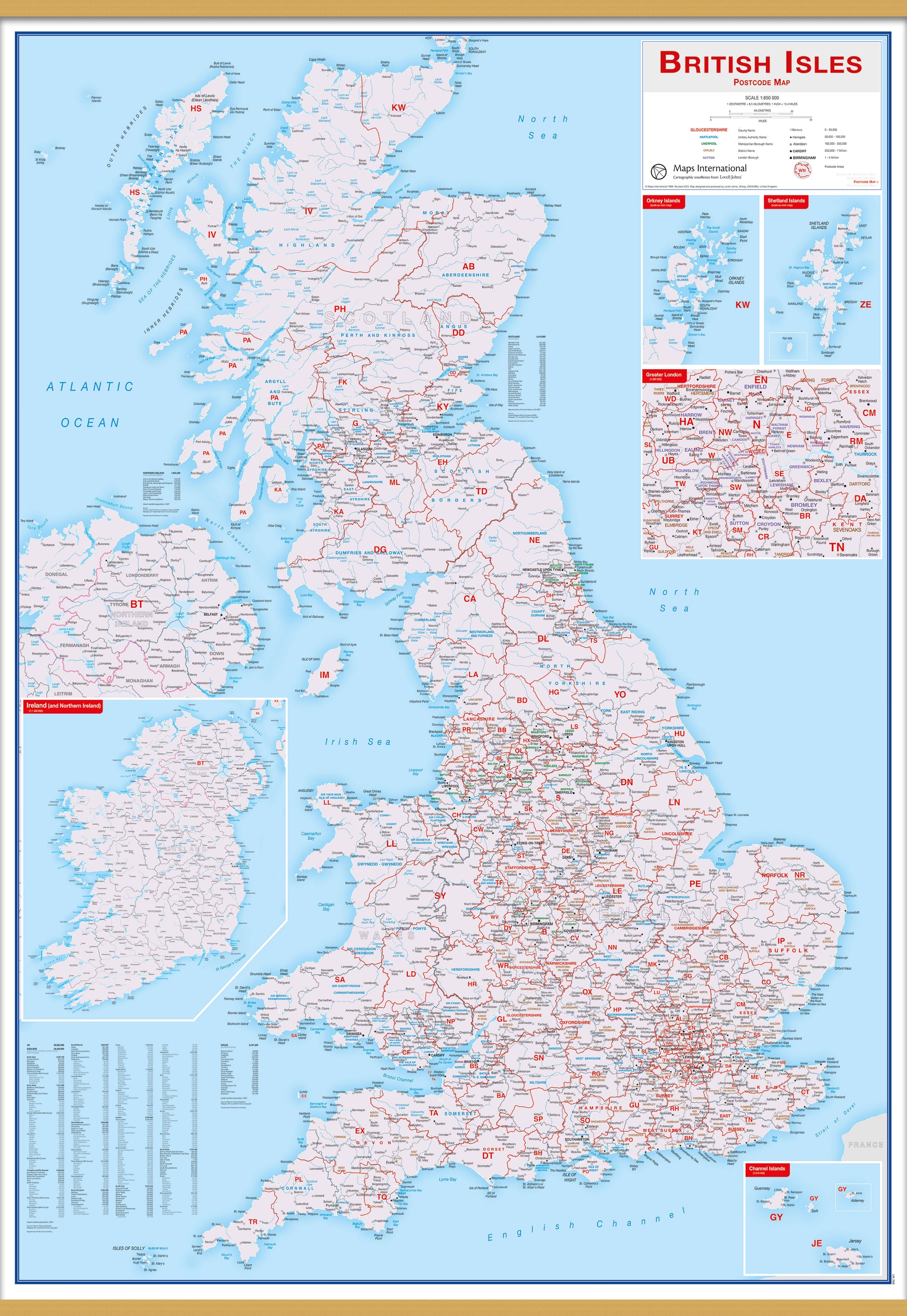 British Isles Postcode Map Wooden Bars Lwdhb