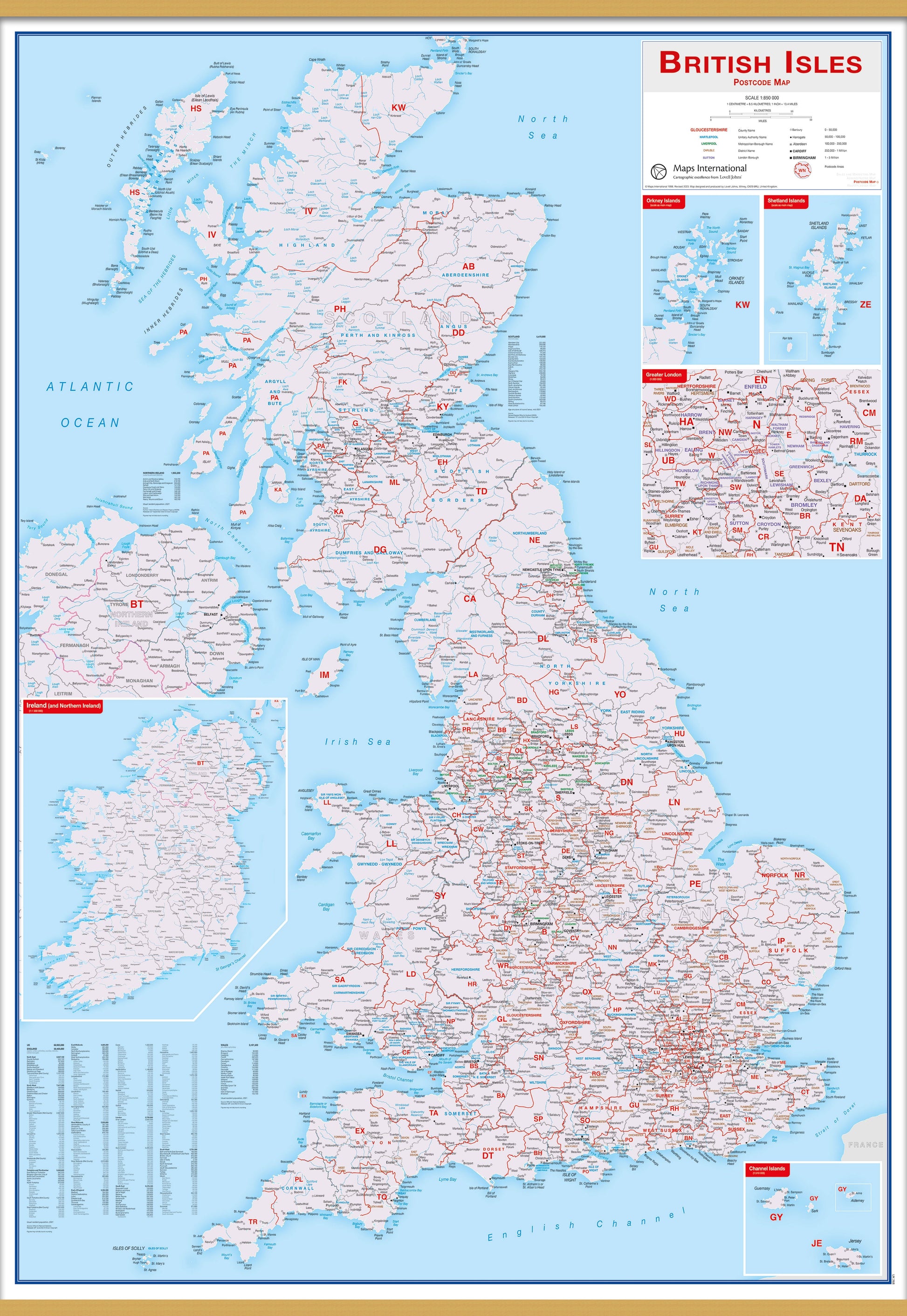 UK00264_L_LWDHB - British Isles Postcode Map