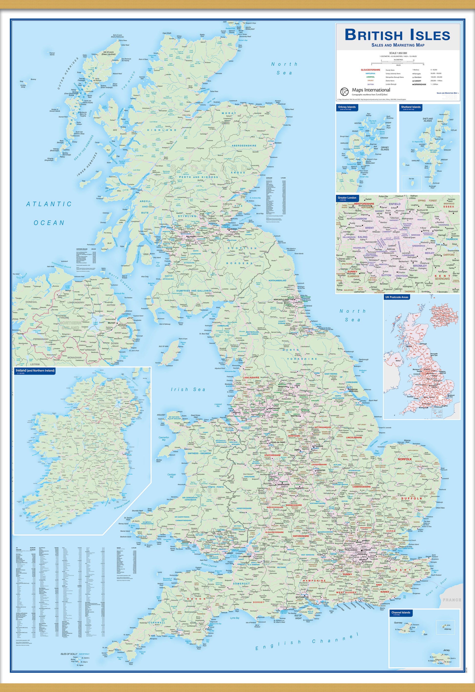British Isles Sales And Marketing Map Wooden Bars Lwdhb