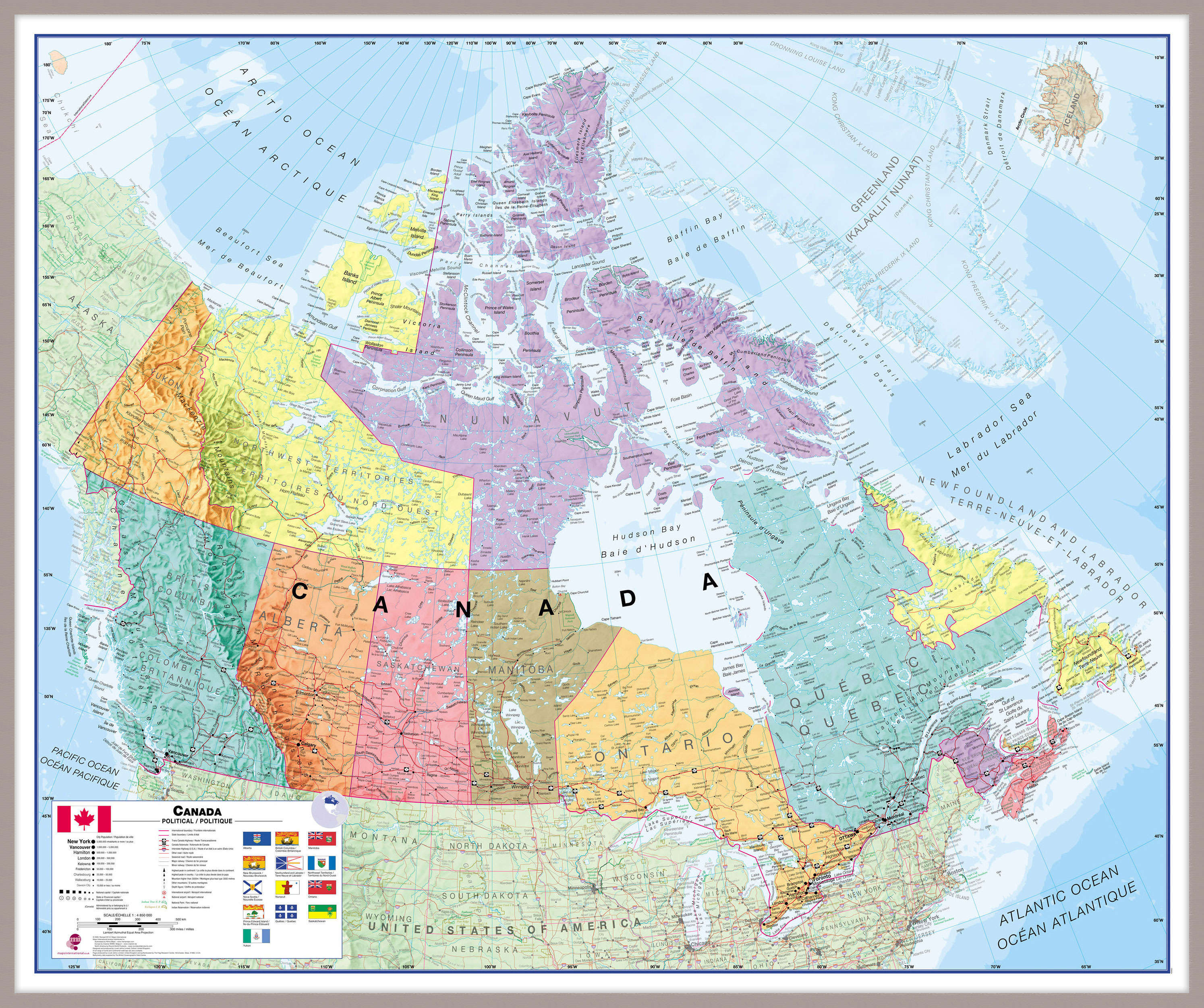 CM00404_H_MGFAL - Canada Wall Map Political