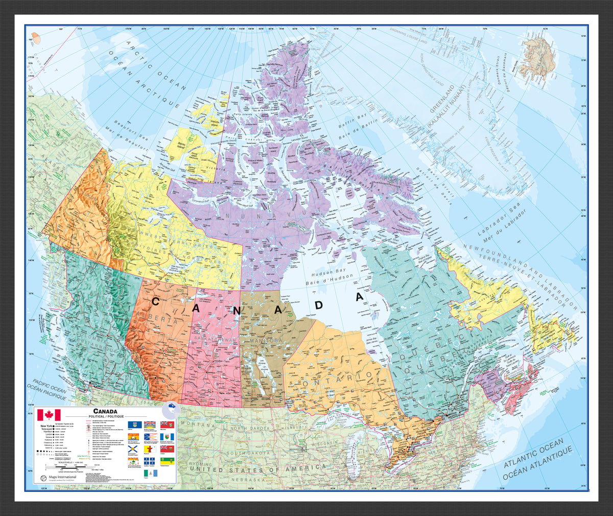 CM00404_S_WDBLA - Canada Wall Map Political