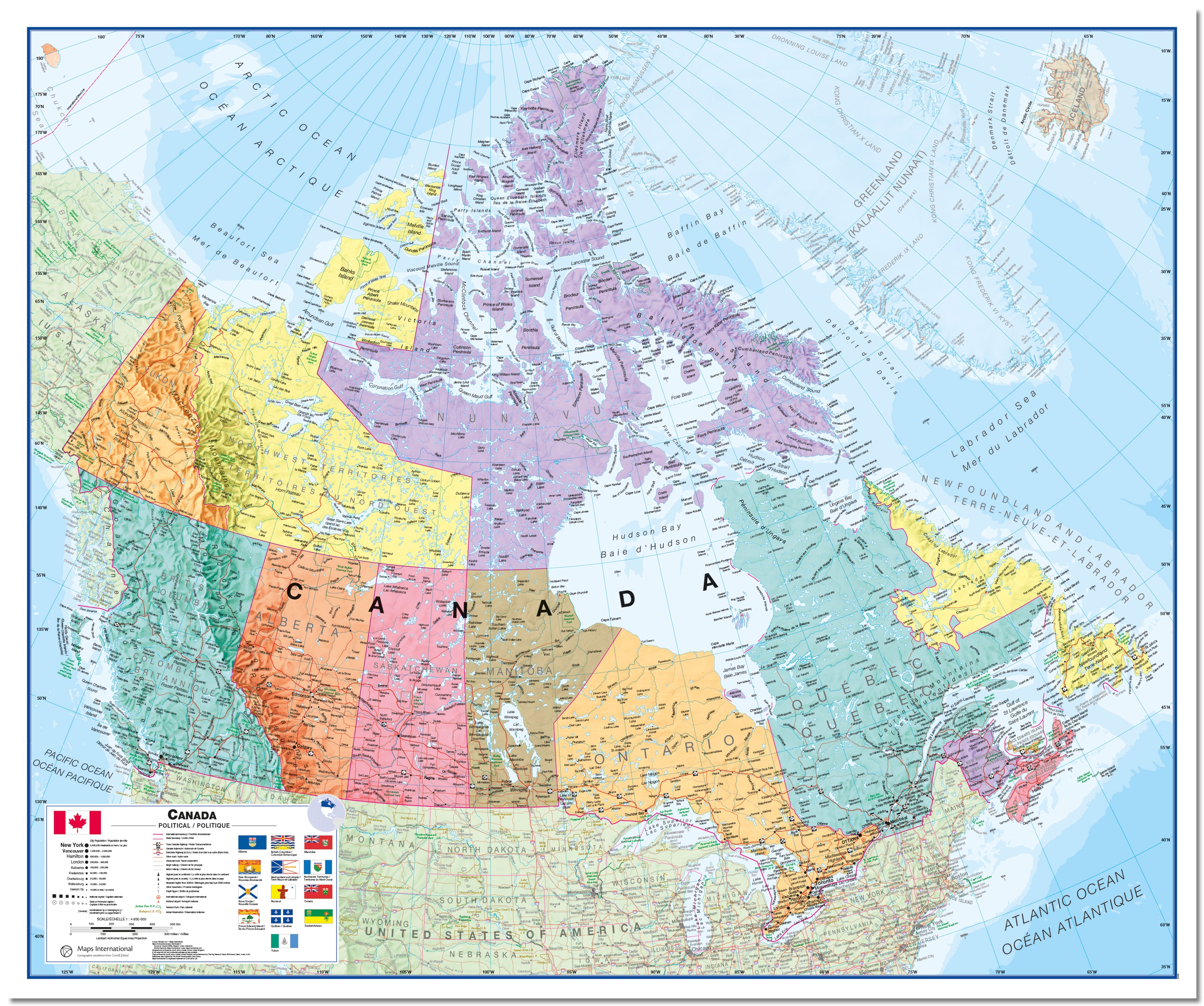 CM00404_L_LMBRD - Canada Wall Map Political