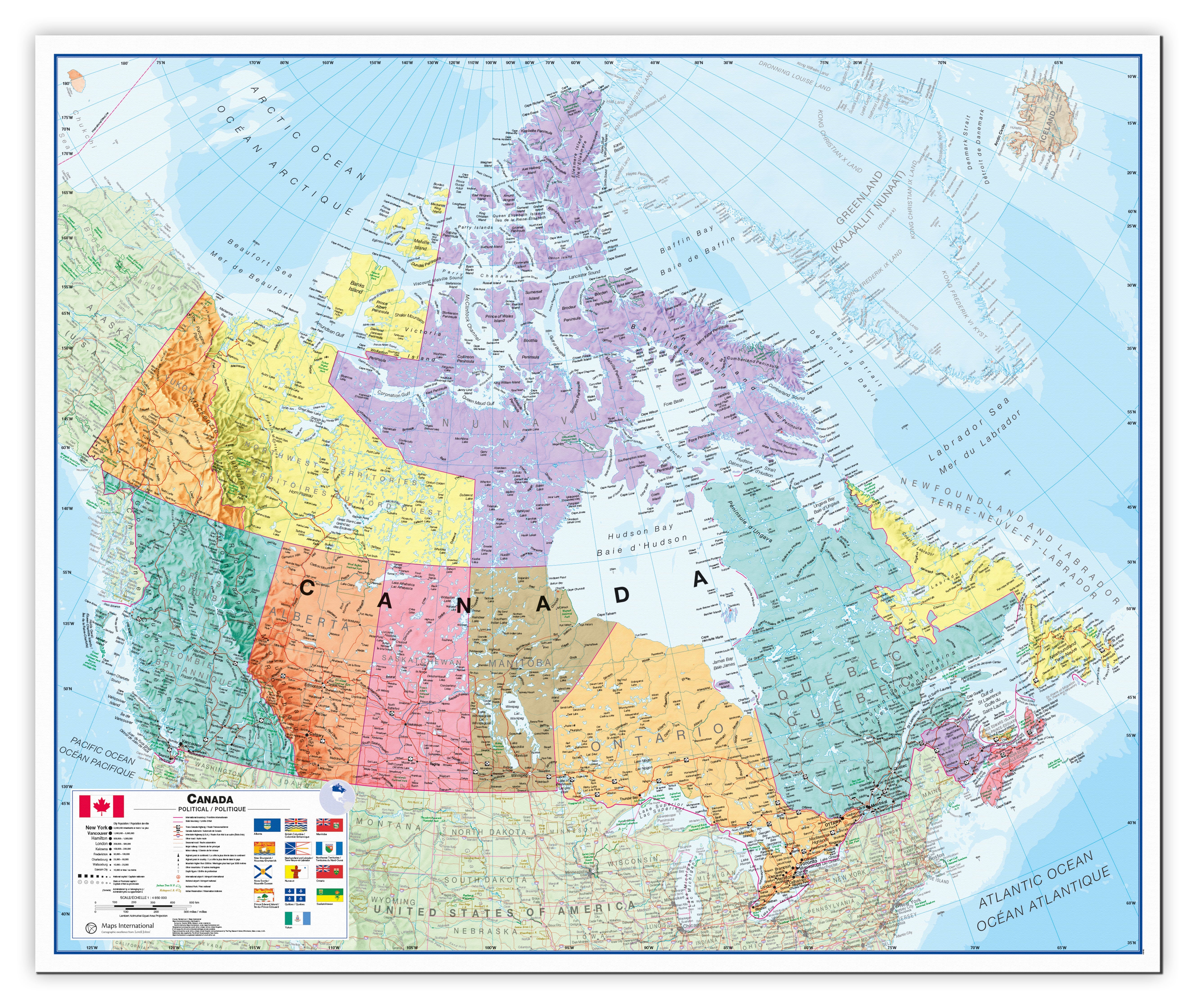 CM00404_L_CANVA - Canada Wall Map Political