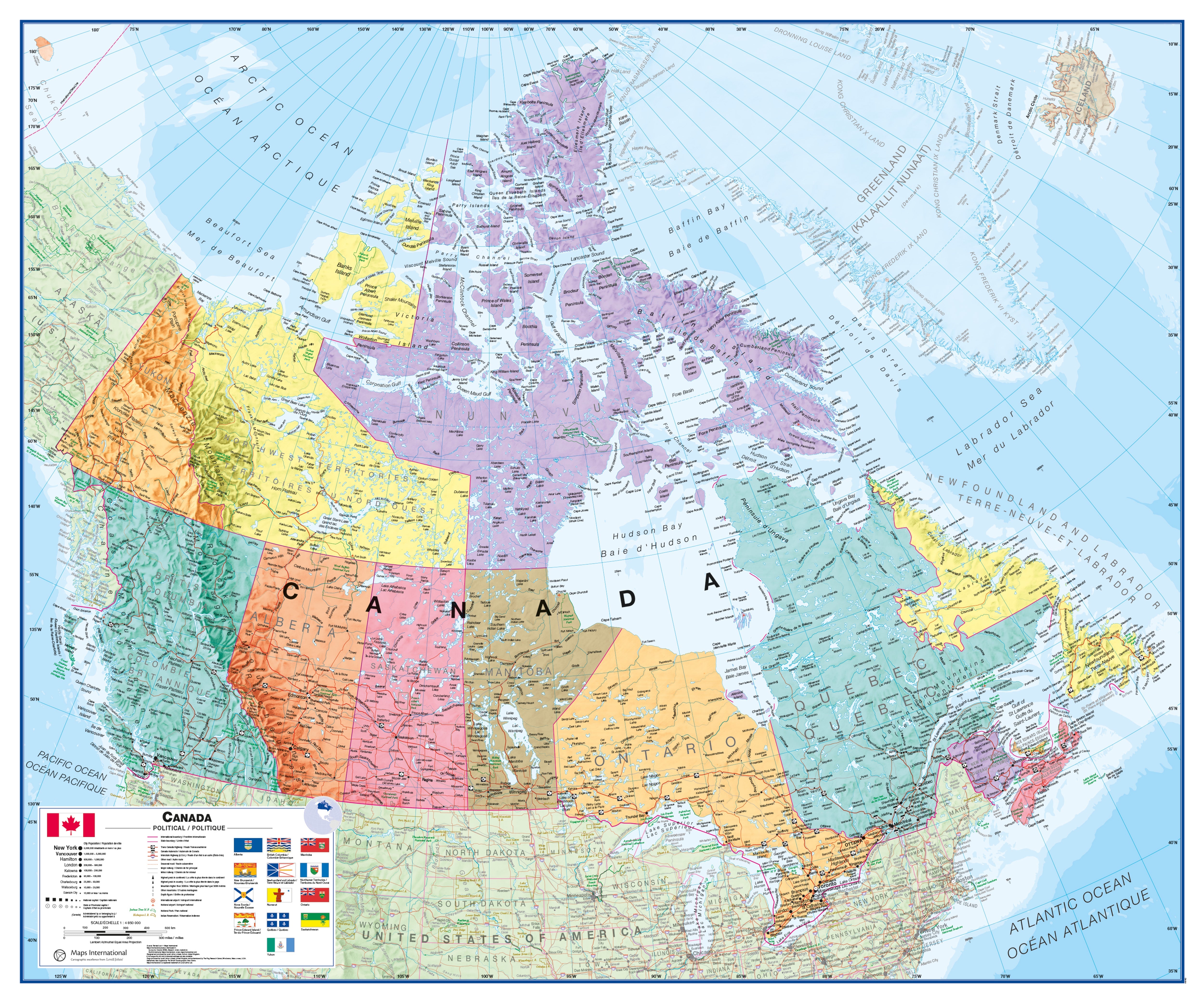 CM00404_L_LAMIN - Canada Wall Map Political