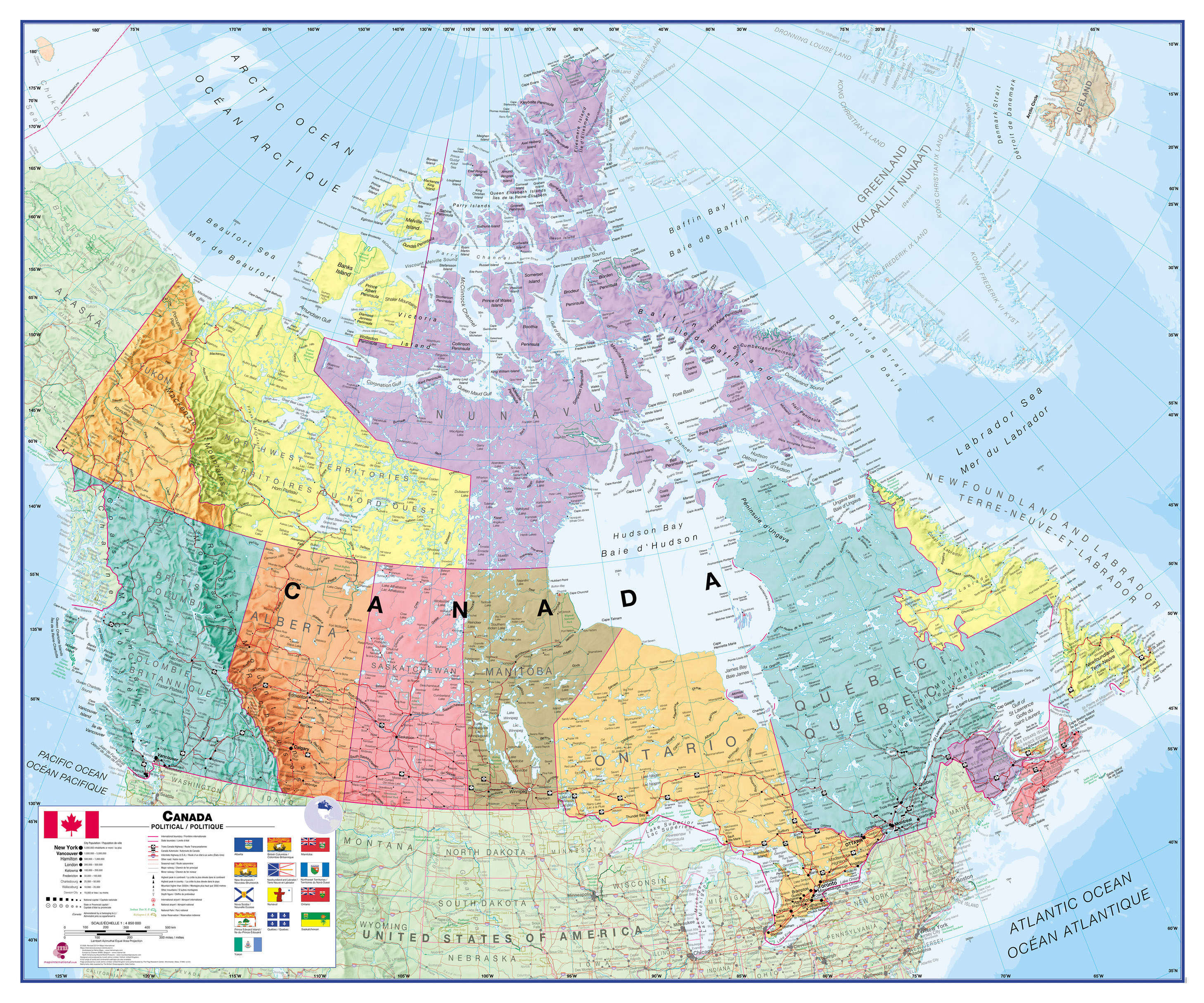 CM00404_L_CANRL - Canada Wall Map Political