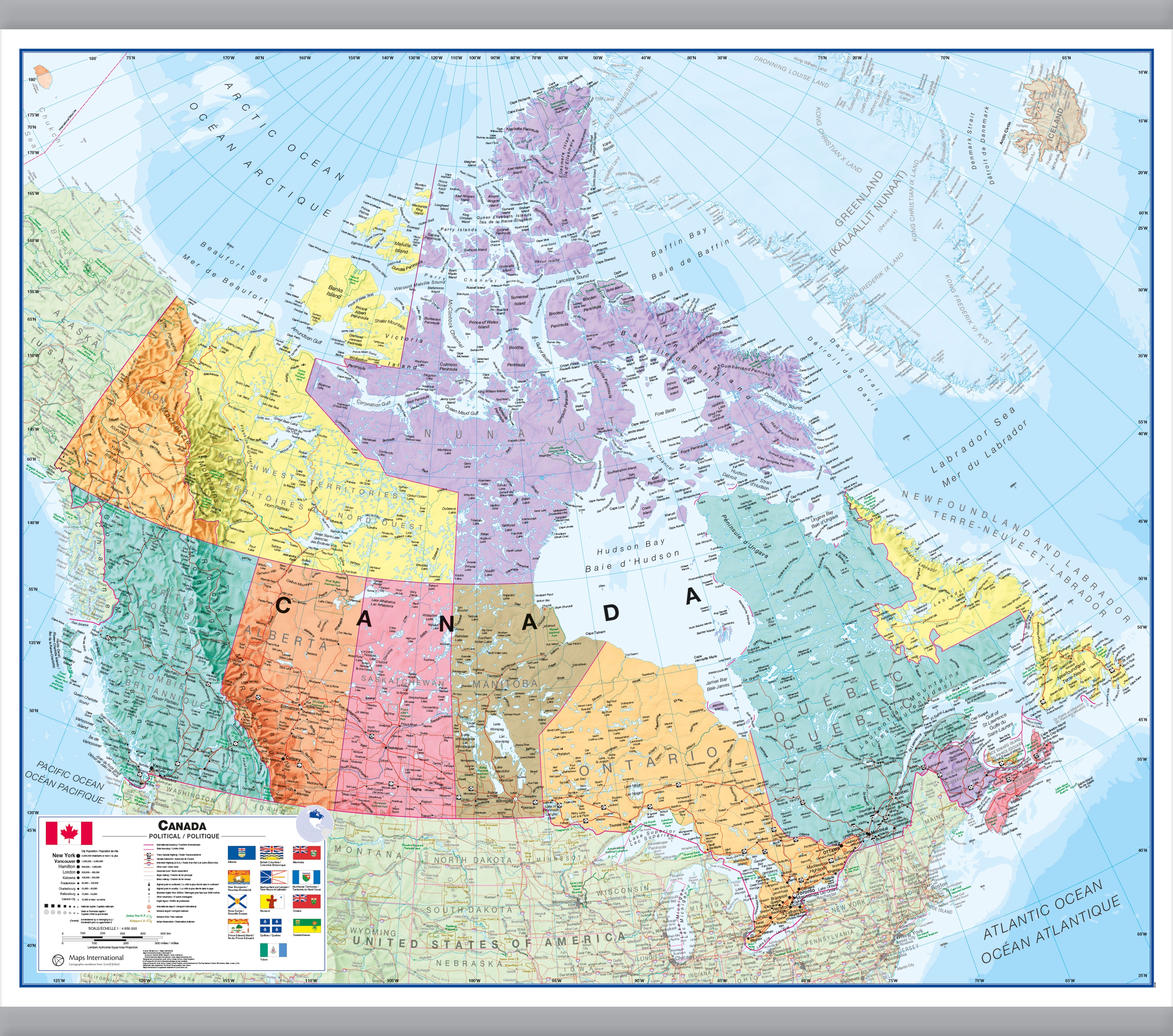 CM00404_H_LAMHB - Canada Wall Map Political