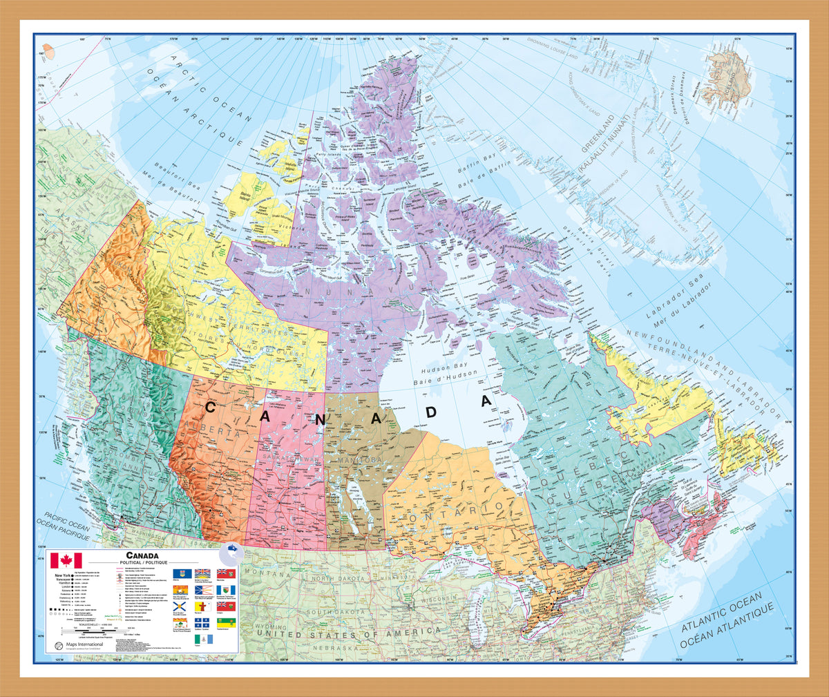 CM00404_S_WDOAK - Canada Wall Map Political