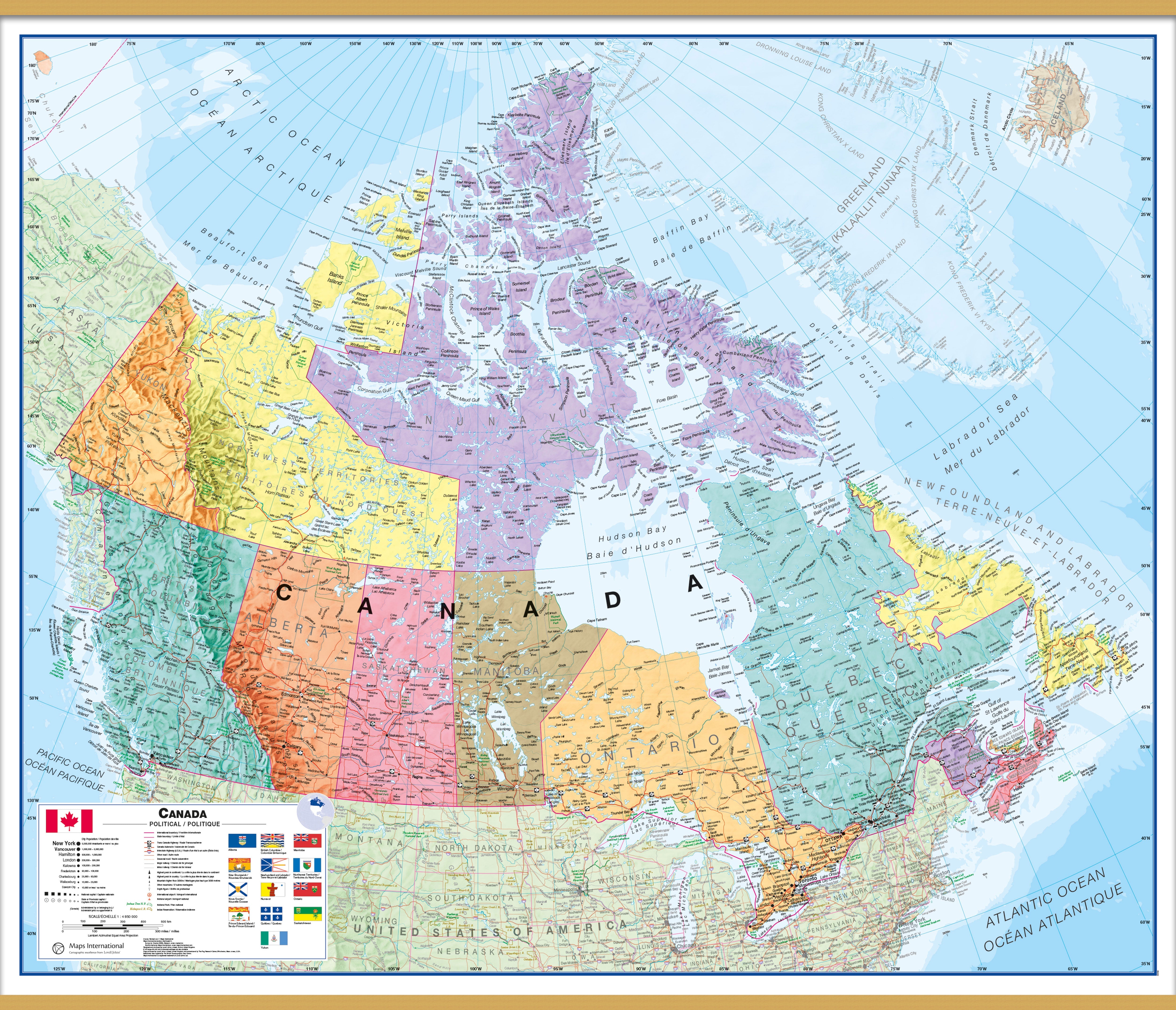 CM00404_L_LWDHB - Canada Wall Map Political