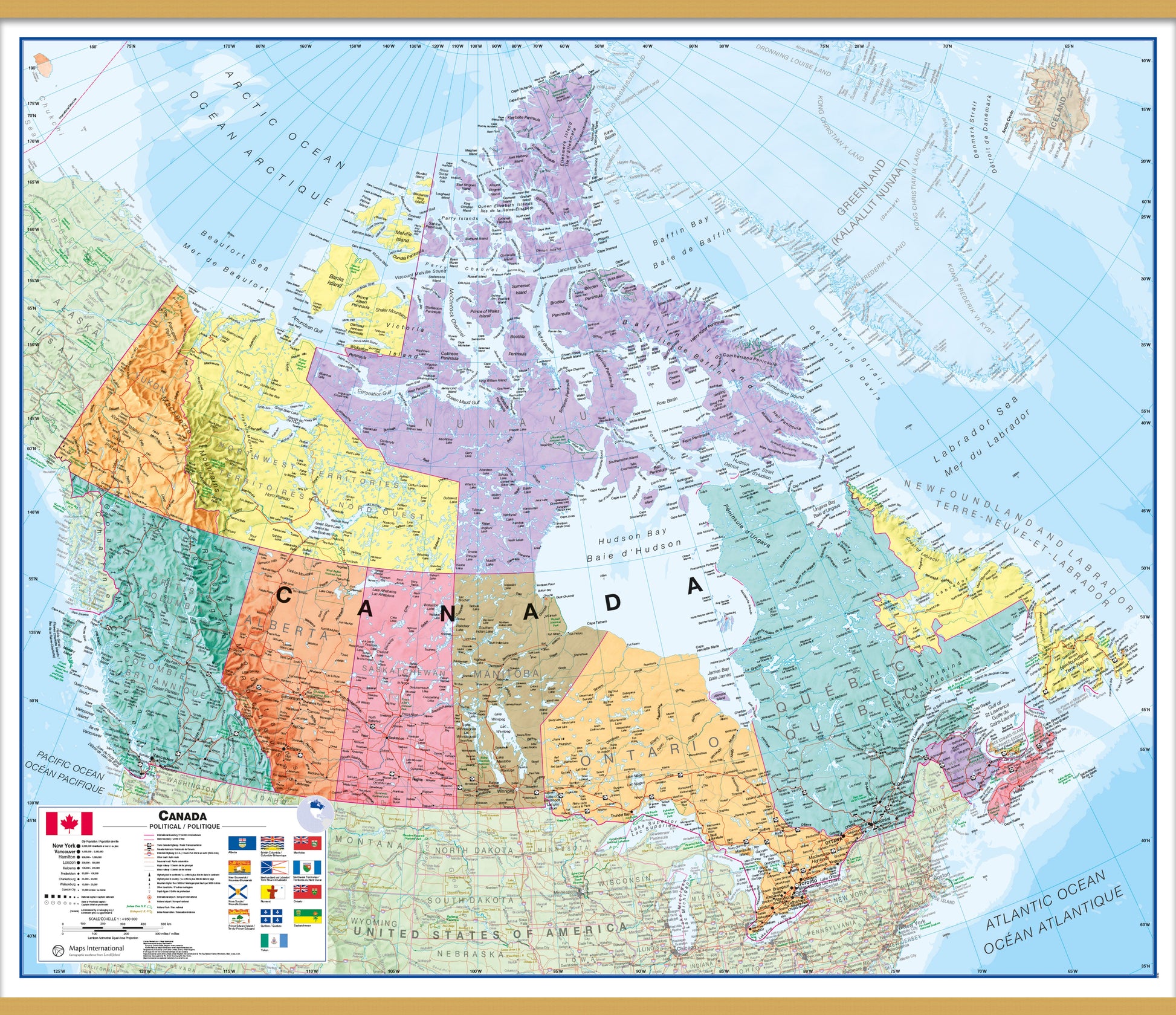 CM00404_H_LWDHB - Canada Wall Map Political