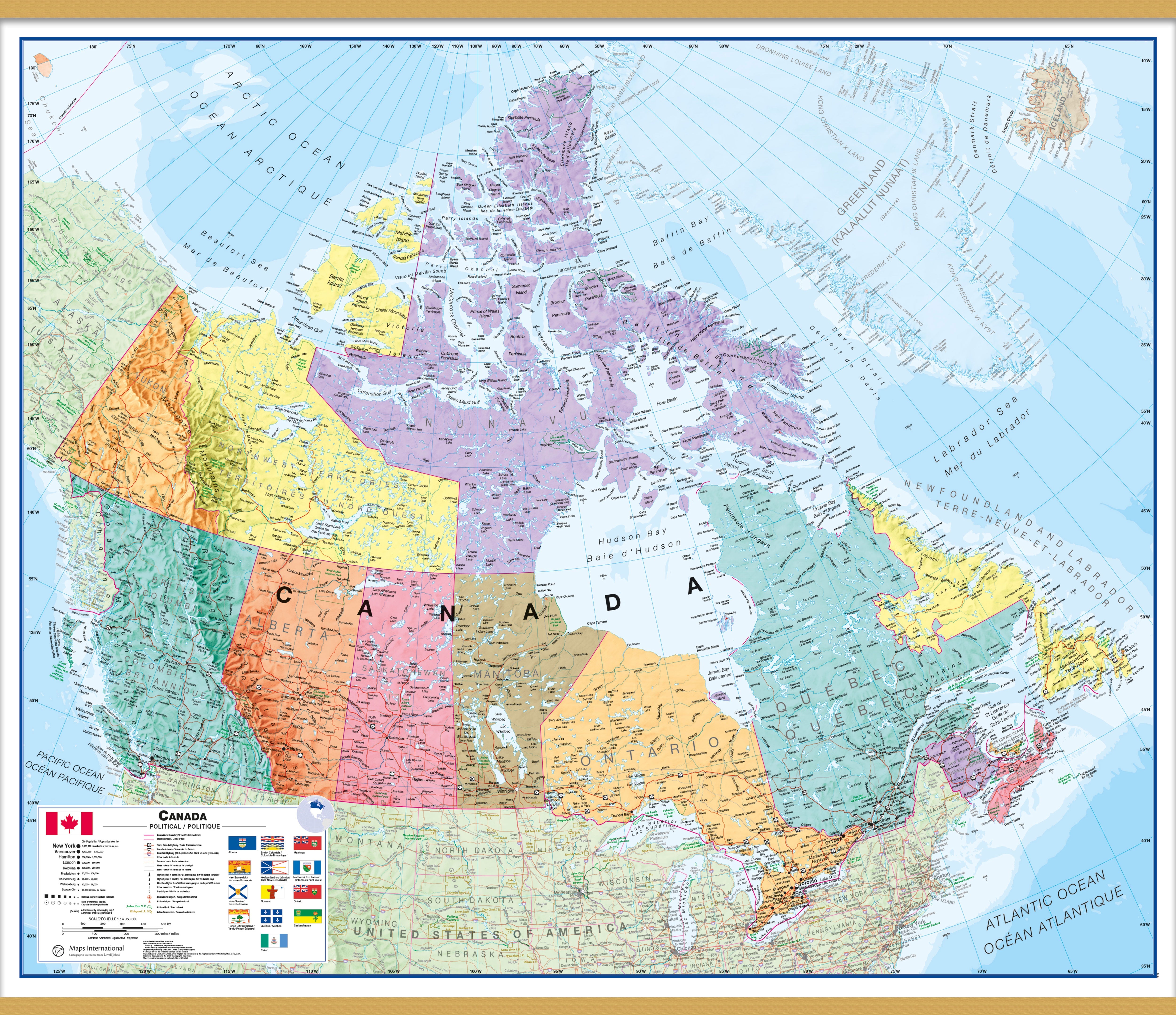 CM00404_H_LWDHB - Canada Wall Map Political