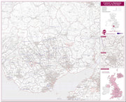 UK00767_L_LMBRD - Cardiff and Swansea Postcode Sector Map