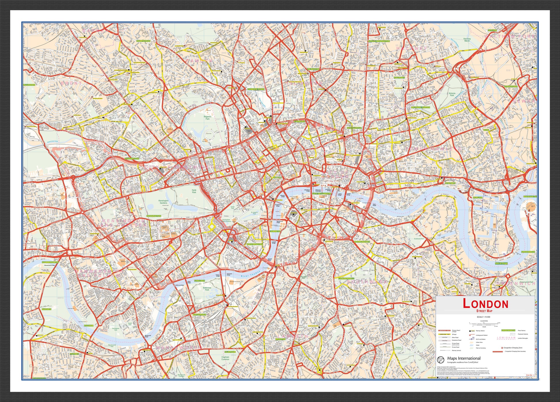 UK00029_L_WDBLA - Central London street Wall Map