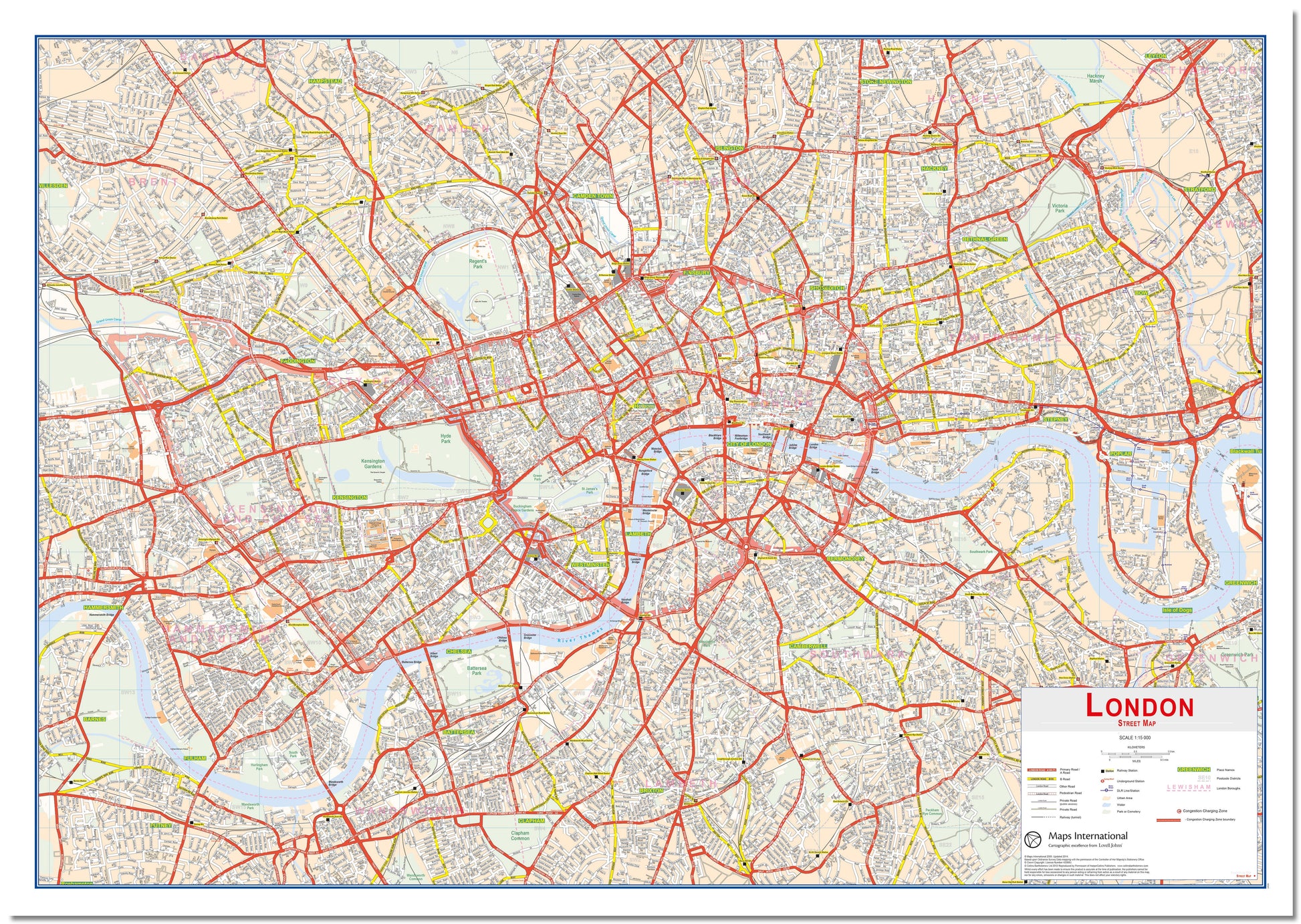 UK00029_L_LMBRD - Central London street Wall Map