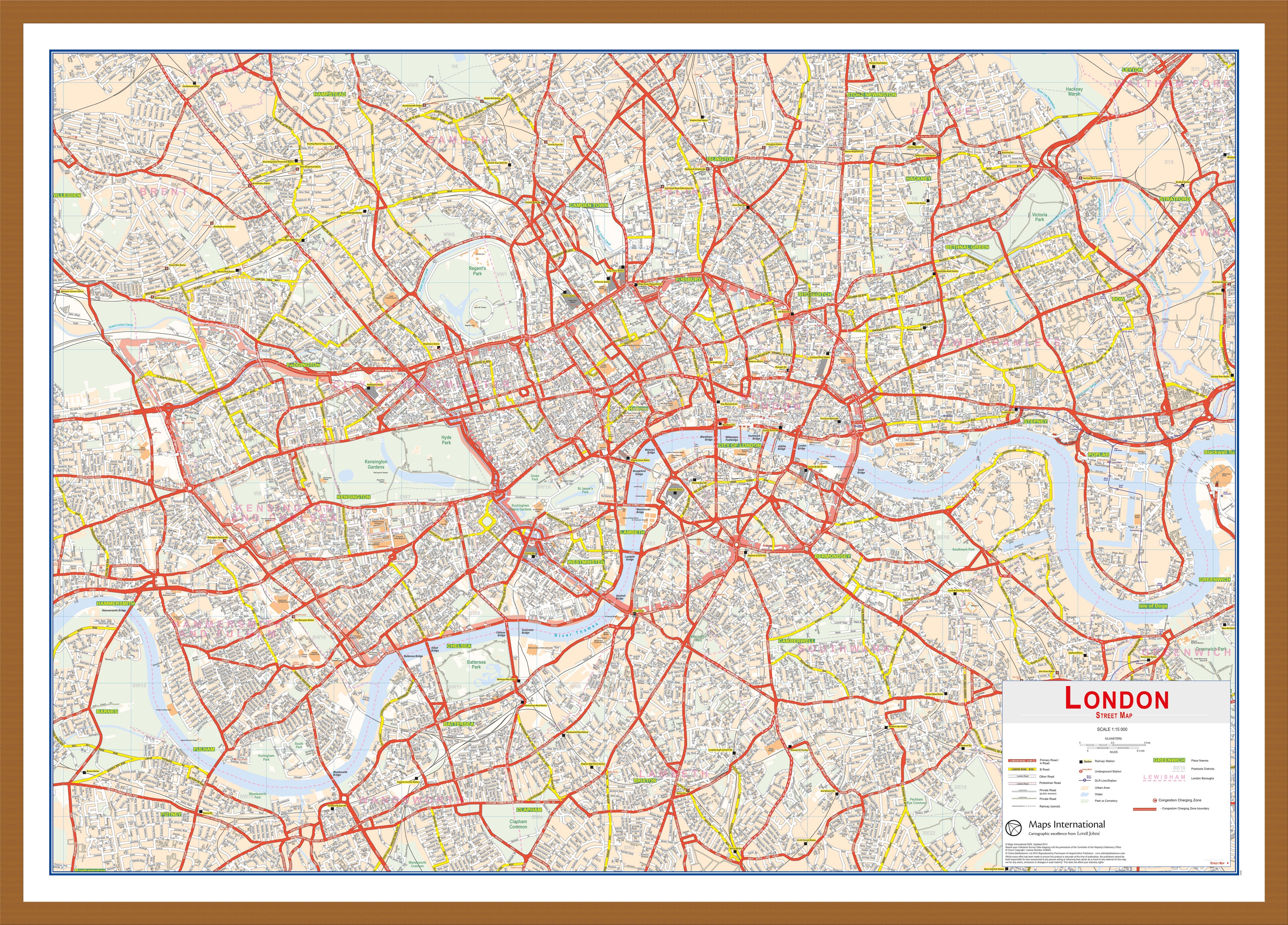 UK00029_L_WDTEA - Central London street Wall Map