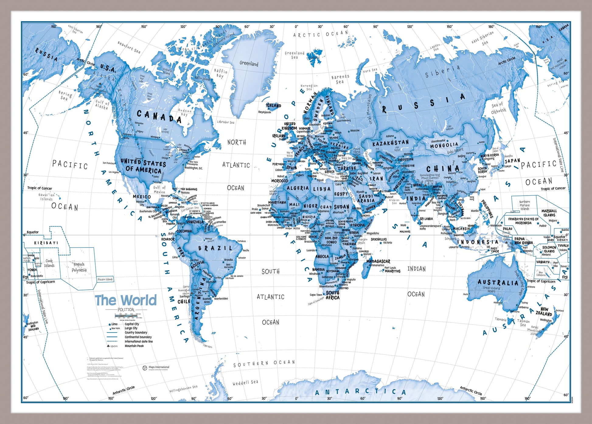 WM01228_M_PINAL - Children's Art Map of the World Blue