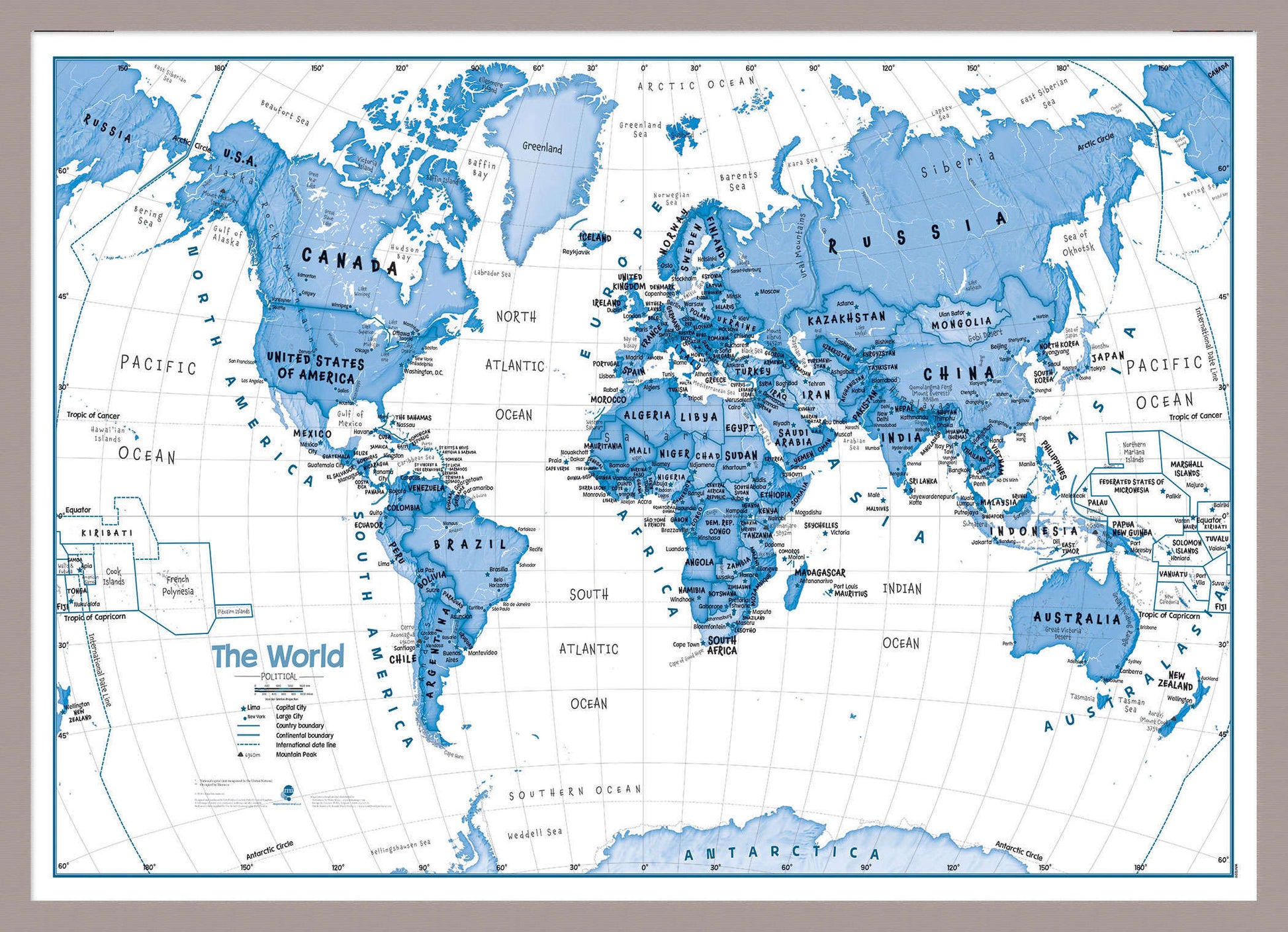 WM01228_M_MGFAL - Children's Art Map of the World Blue